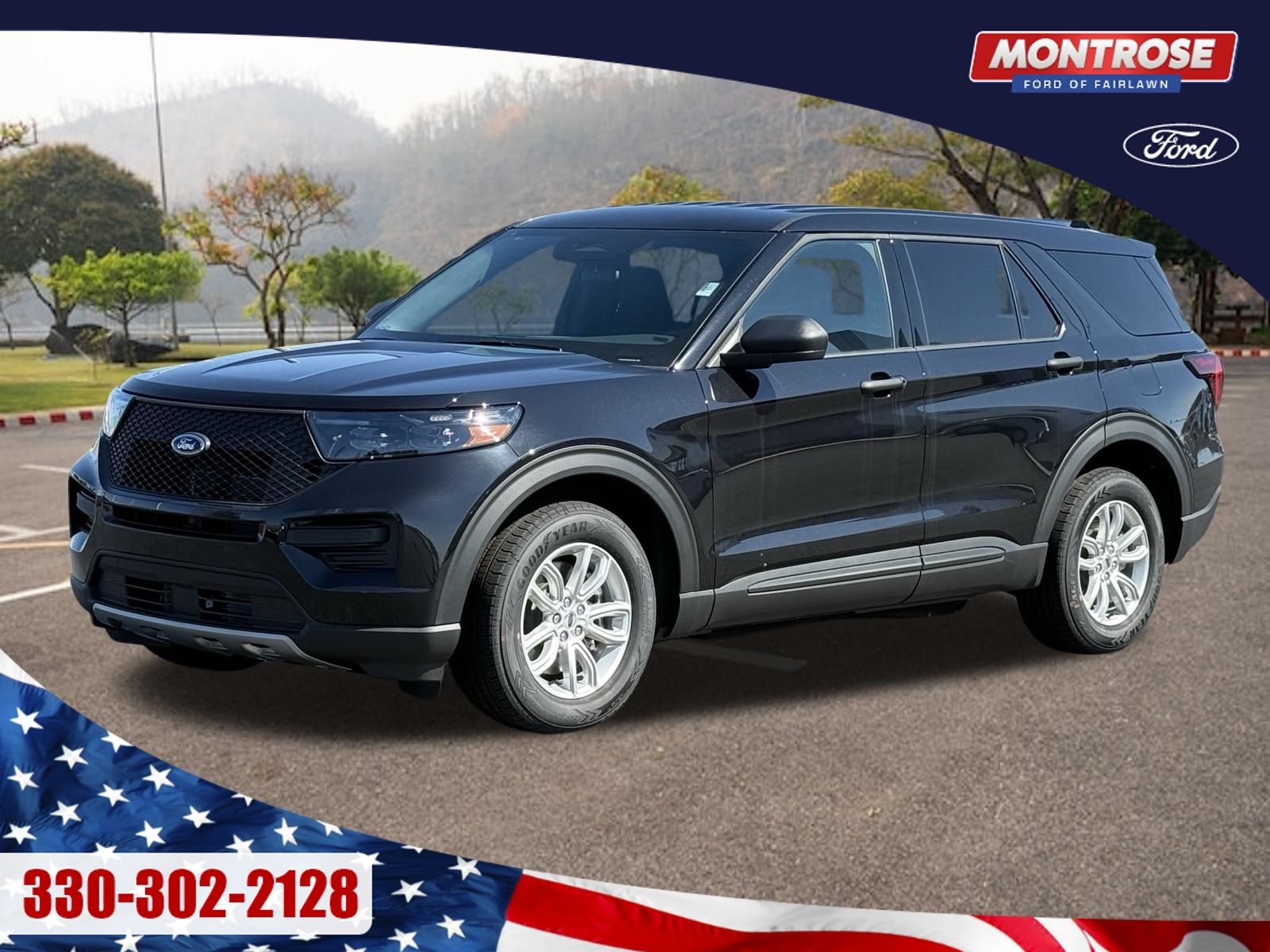 Black 2025 Ford Explorer Hybrid Police Interceptor Utility AWD SUV / Crossover All-Wheel Drive Automatic
