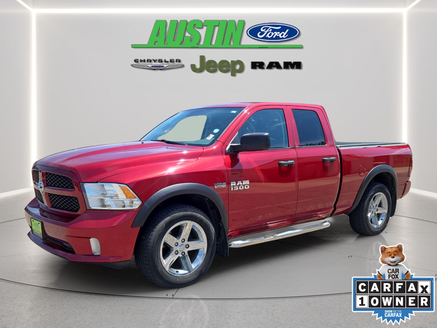 Deep Cherry Red Crystal Pearlcoat 2013 RAM 1500 Pickup Truck Four-Wheel Drive 6-Speed Automatic