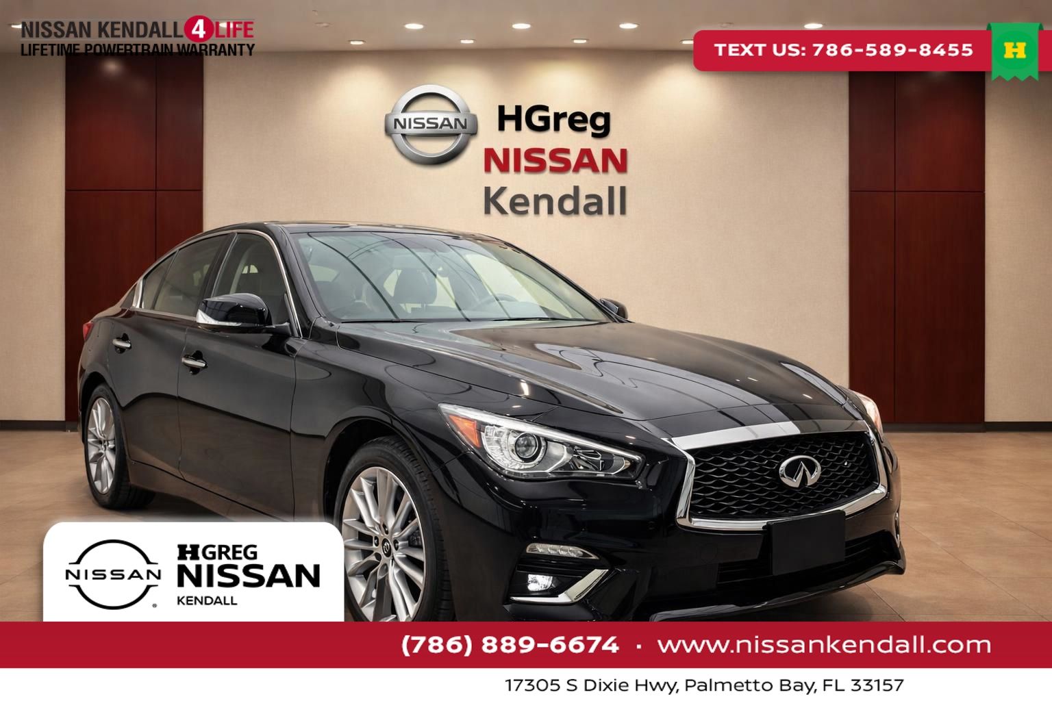 Black Obsidian 2023 INFINITI Q50 Luxe AWD Sedan All-Wheel Drive 7-Speed Automatic Overdrive