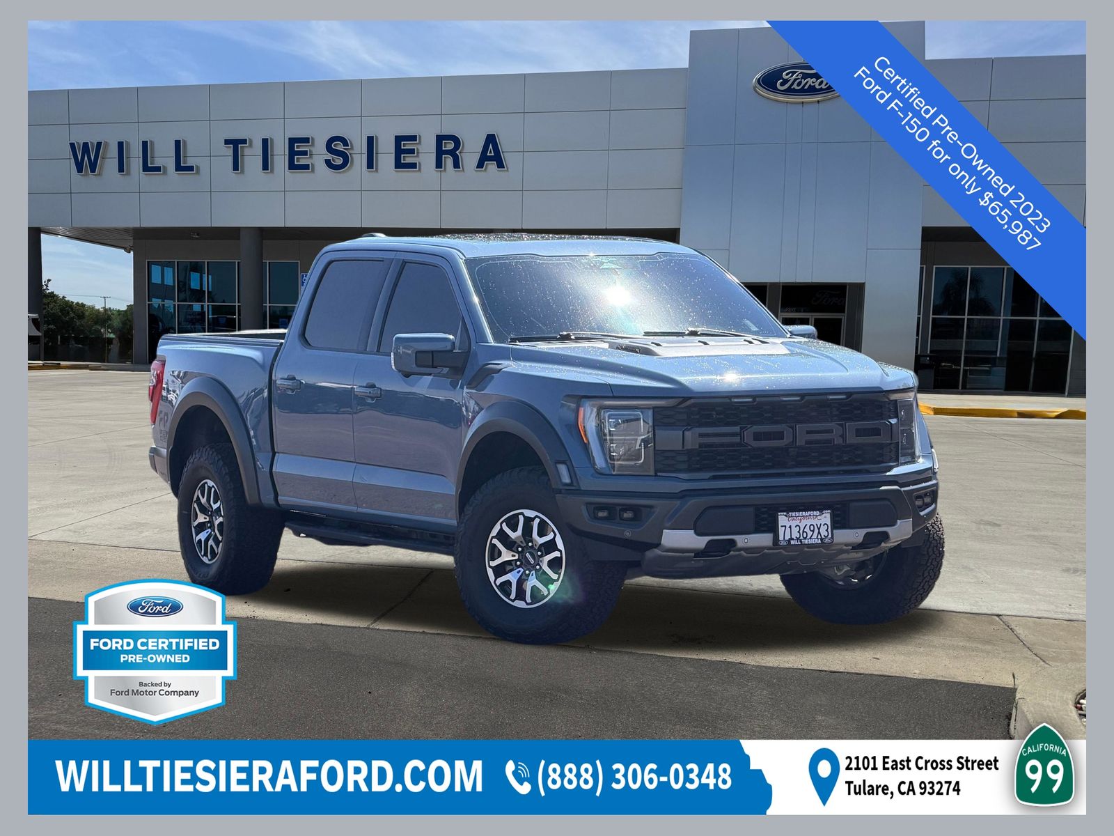 Blue (Azure Gray Metallic) 2023 Ford F-150 Pickup Truck Four-Wheel Drive Automatic
