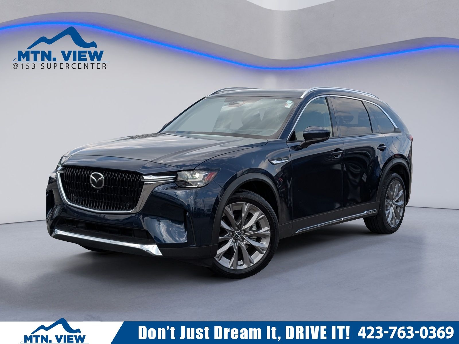 Deep Crystal Blue Mica 2025 Mazda CX-90 3.3 Turbo Premium Plus AWD SUV / Crossover All-Wheel Drive 8-Speed Automatic