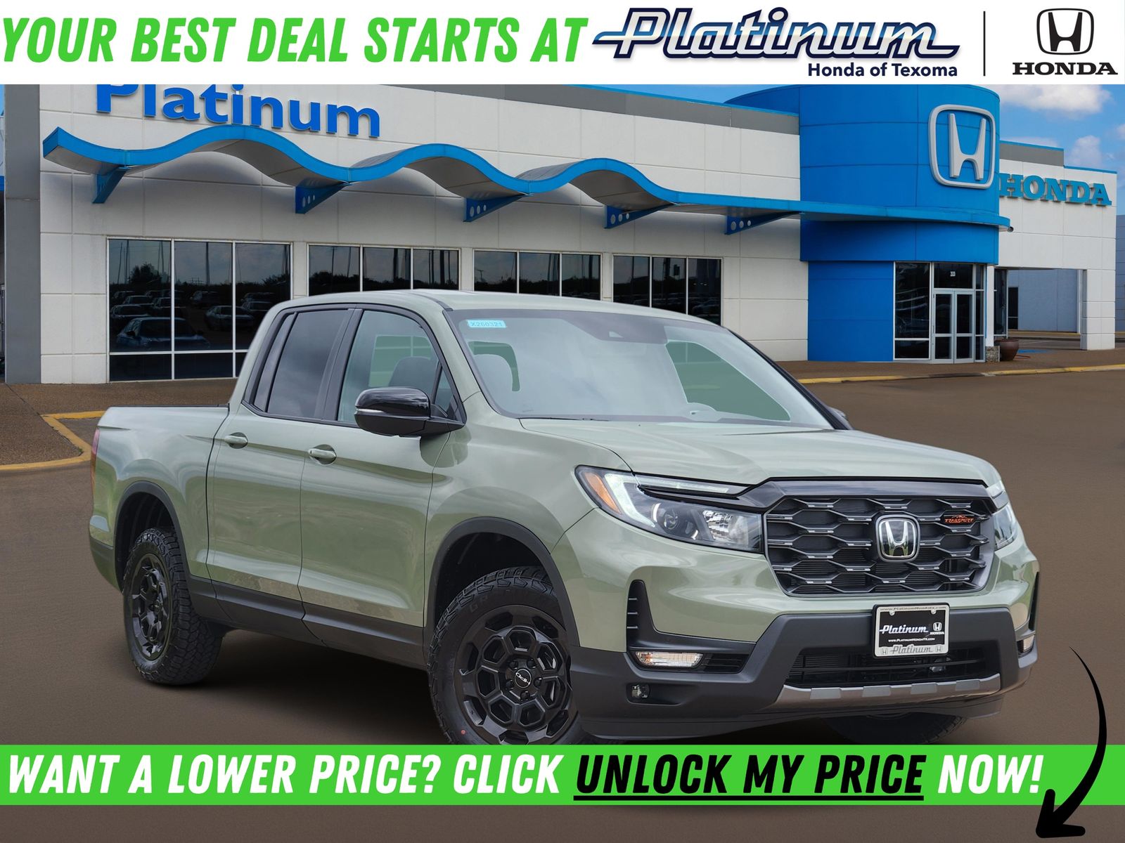 Ash Green Metallic 2026 Honda Ridgeline TrailSport S AWD Pickup Truck All-Wheel Drive 9-Speed Automatic
