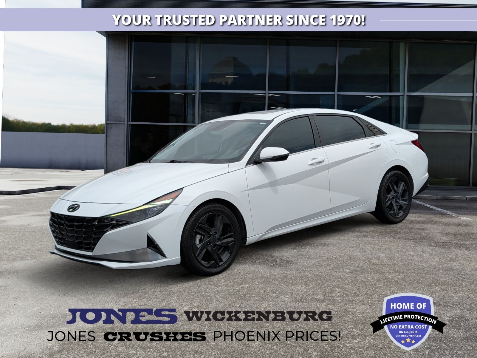 Ceramic White 2023 Hyundai Elantra Hybrid Sedan Front-Wheel Drive 6-Speed Dual Clutch