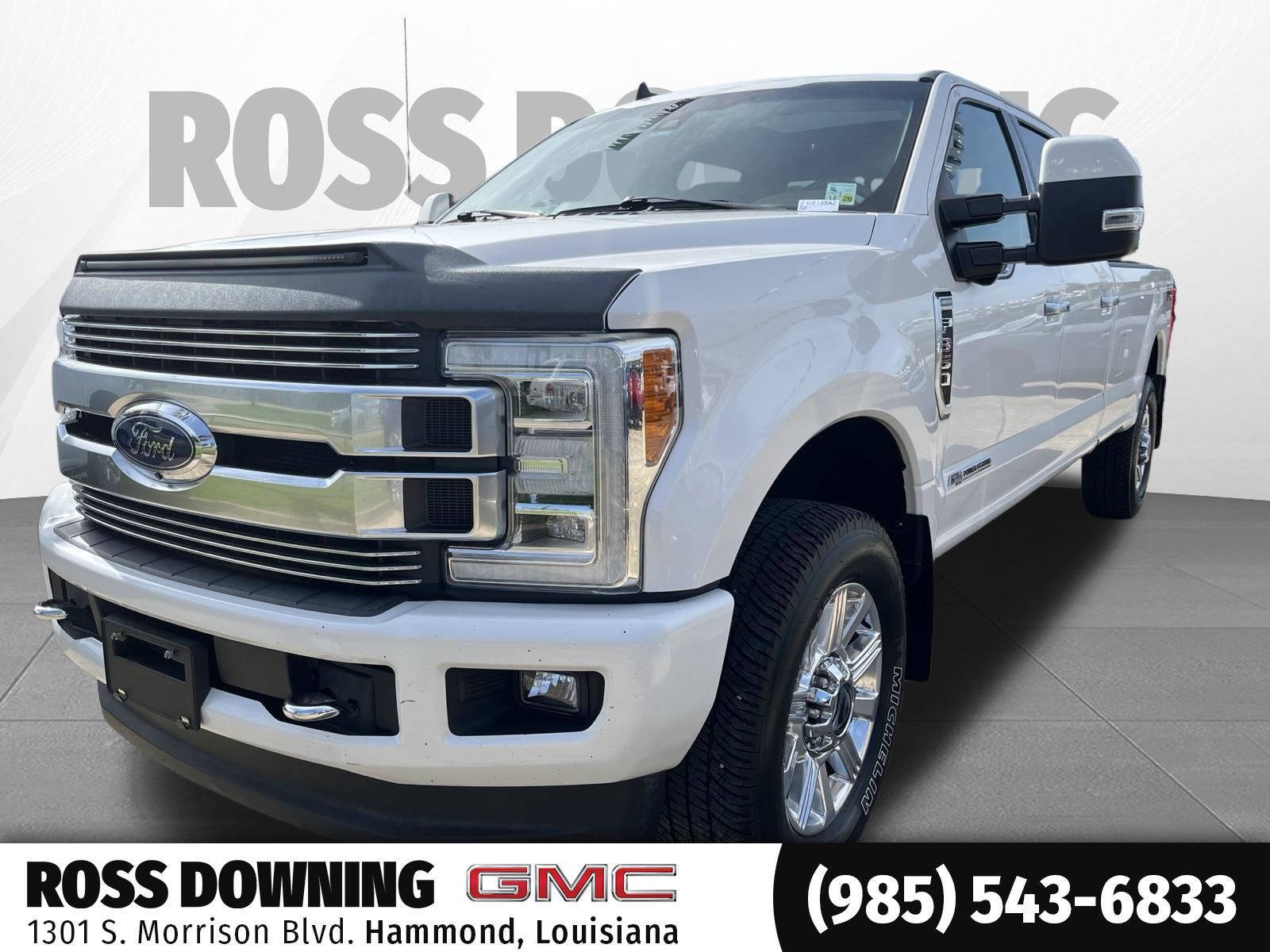 White Platinum Clearcoat Metallic 2019 Ford F-350 Super Duty Pickup Truck Four-Wheel Drive 6-Speed Automatic