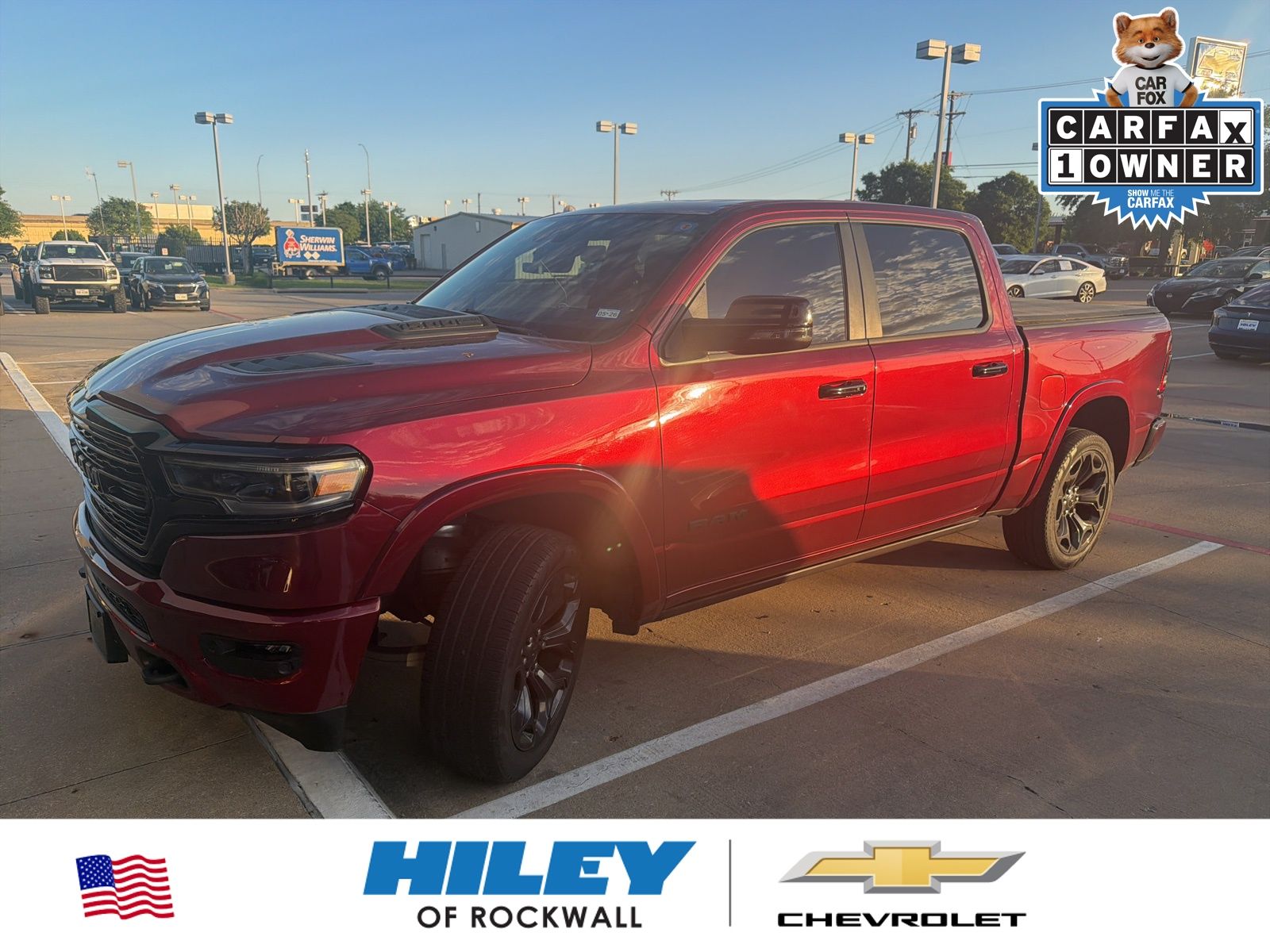 Delmonico Red Pearlcoat 2023 RAM 1500 Limited Crew Cab 4WD Pickup Truck Four-Wheel Drive 8-Speed Automatic