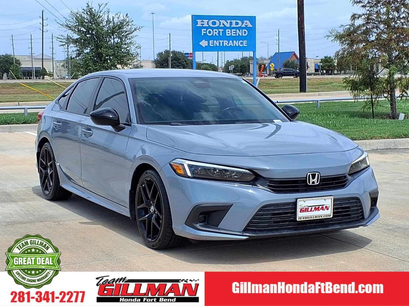 Meteorite Gray Metallic 2024 Honda Civic Sedan Front-Wheel Drive Continuously Variable Transmission