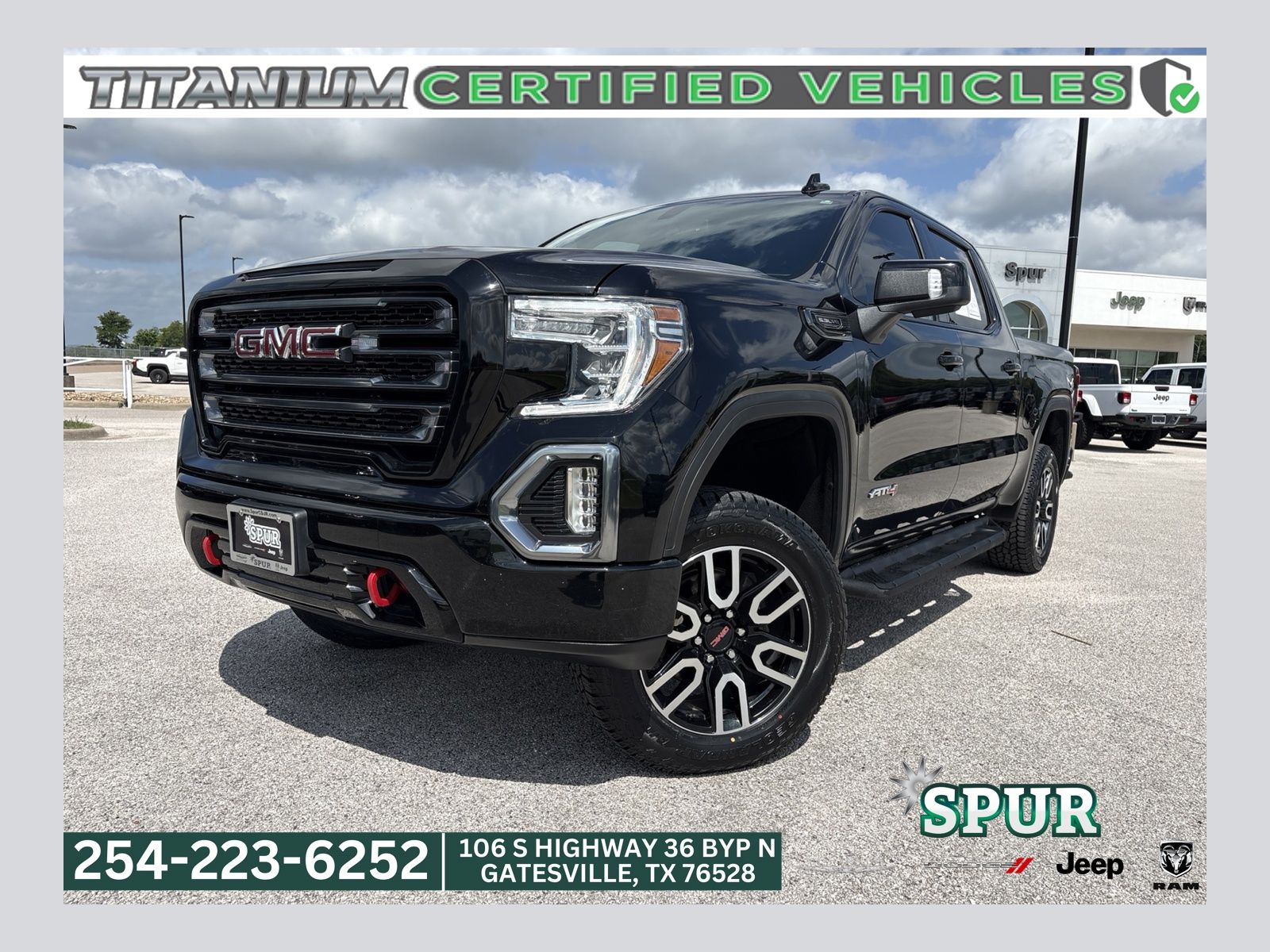 Onyx Black 2021 GMC Sierra 1500 AT4 Crew Cab 4WD Pickup Truck Four-Wheel Drive Automatic
