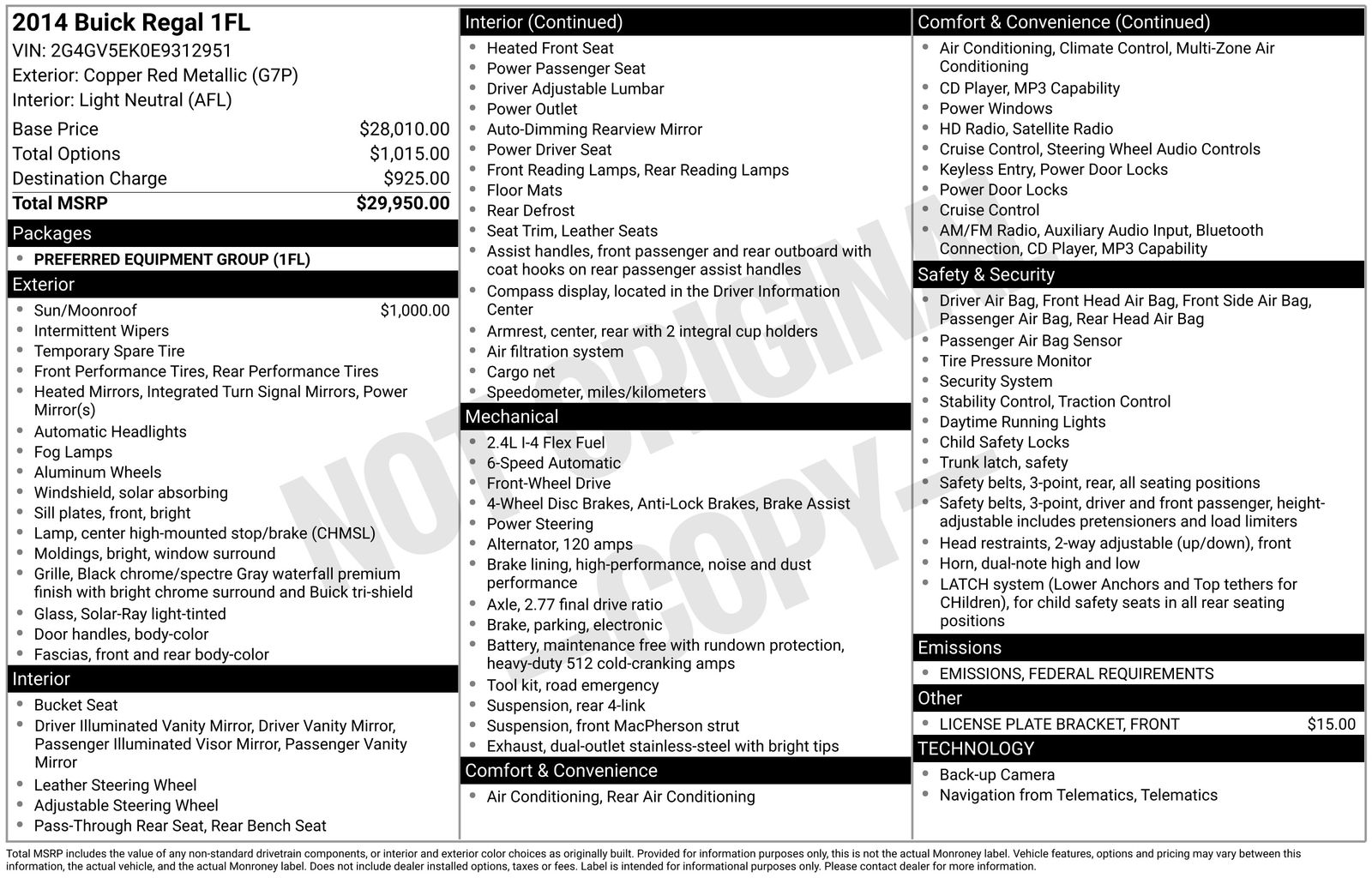 Used Car 2014 Buick Regal  Base For Sale Under $10,000 In Austin, Texas