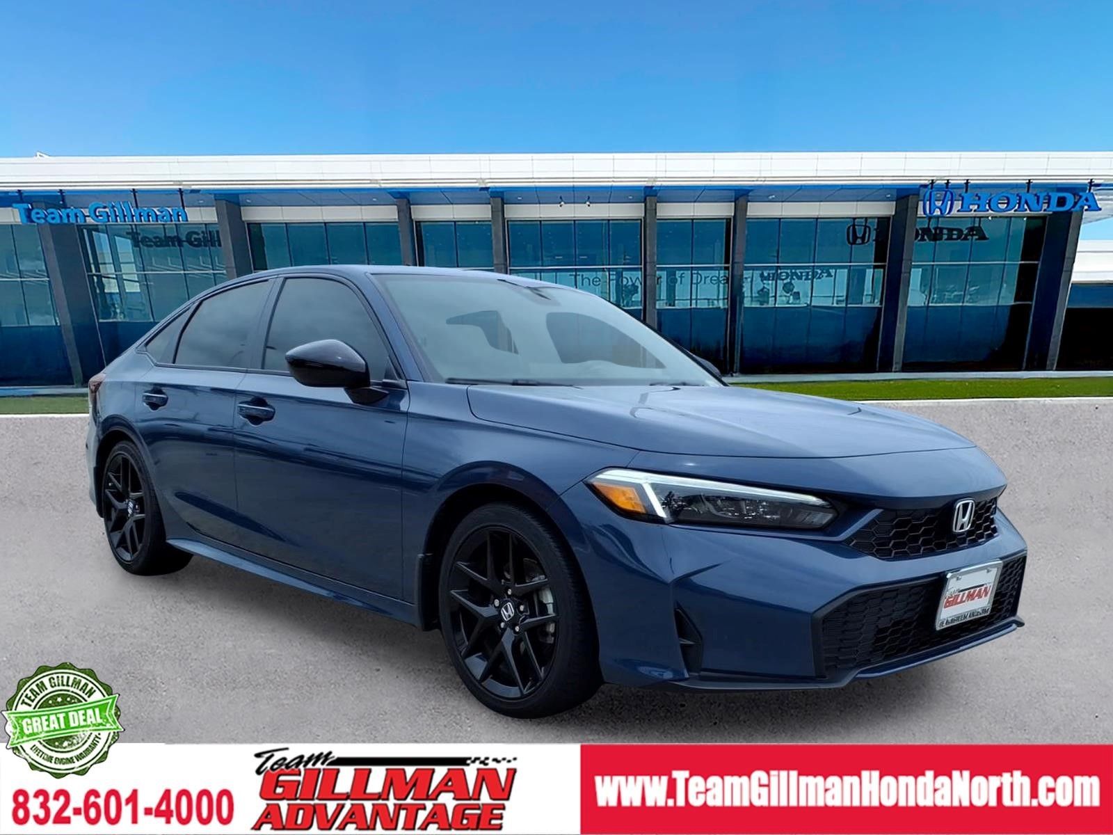 Blue Lagoon Pearl 2025 Honda Civic Hybrid Sport Sedan FWD Sedan Front-Wheel Drive Continuously Variable Transmission