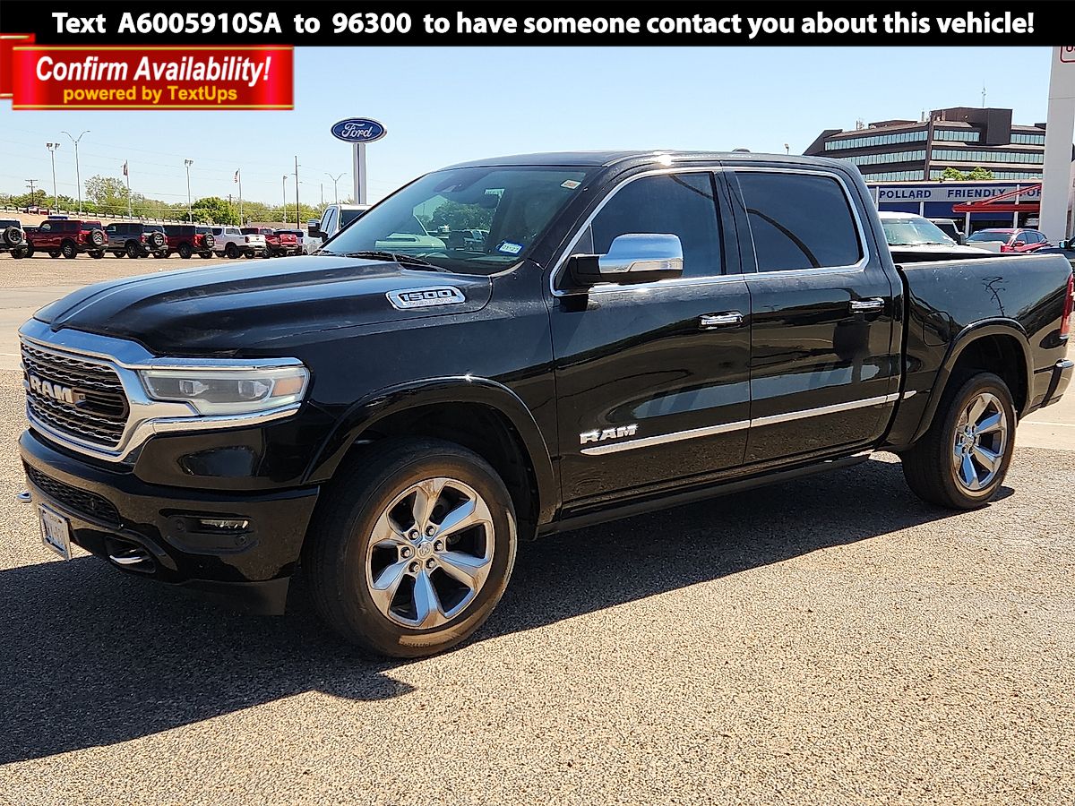 Diamond Black Crystal Pearlcoat 2019 RAM 1500 Limited Crew Cab RWD Pickup Truck 4X2 8-Speed Automatic