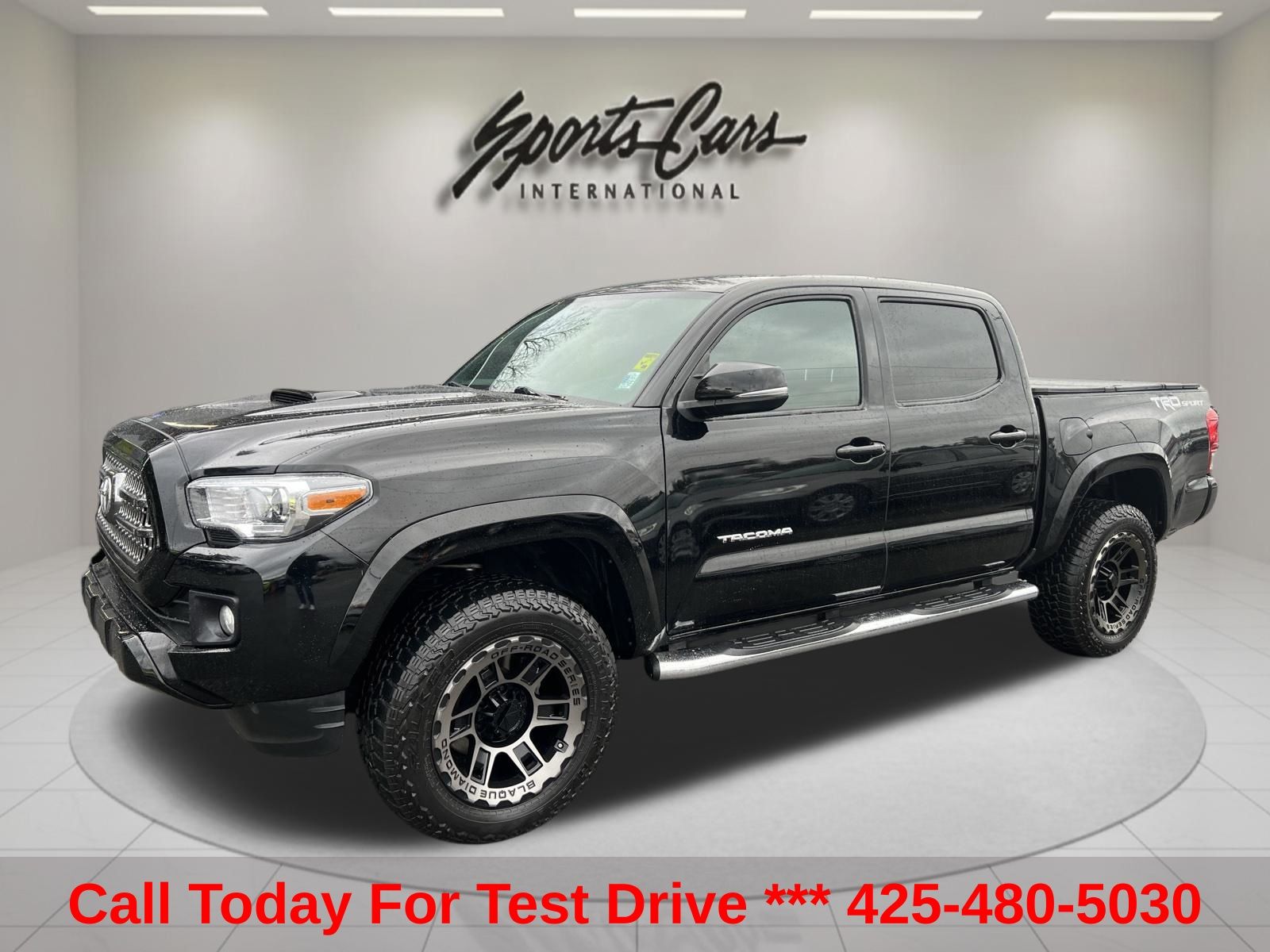 Black 2017 Toyota Tacoma TRD Sport V6 Double Cab RWD Pickup Truck 4X2 6-Speed Automatic