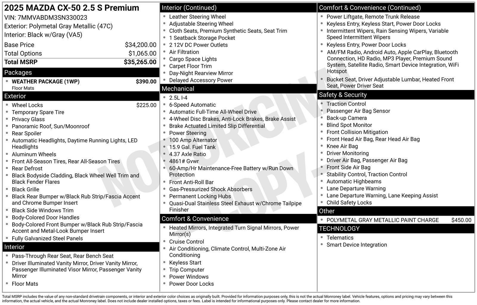 Used Car 2025 Mazda Cx-50  Utility 2.5 S Premium Package All Wheel Drive For Sale Under $30,000 In Austin, Texas