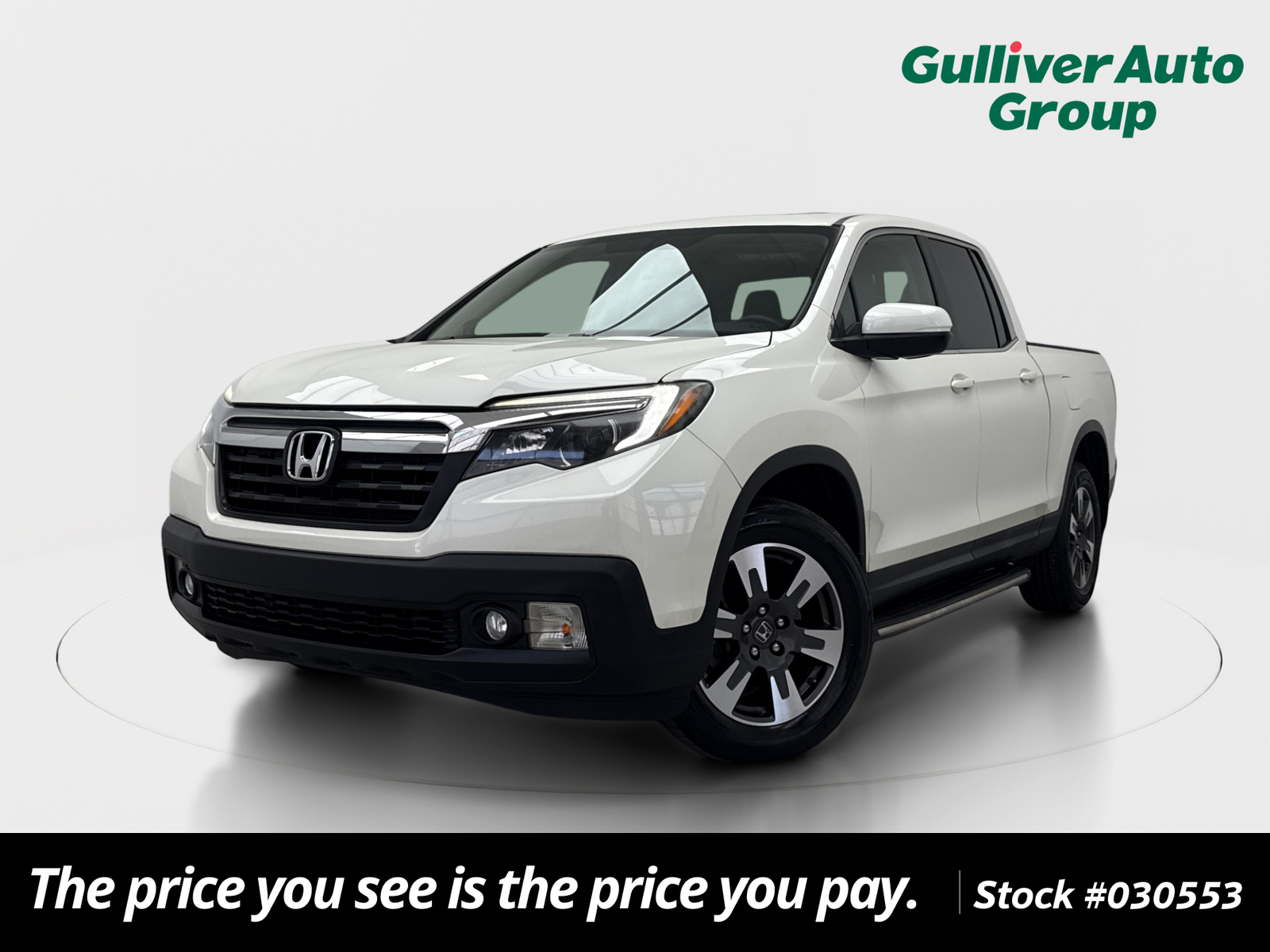 White Diamond Pearl 2019 Honda Ridgeline Pickup Truck All-Wheel Drive 6-Speed Automatic