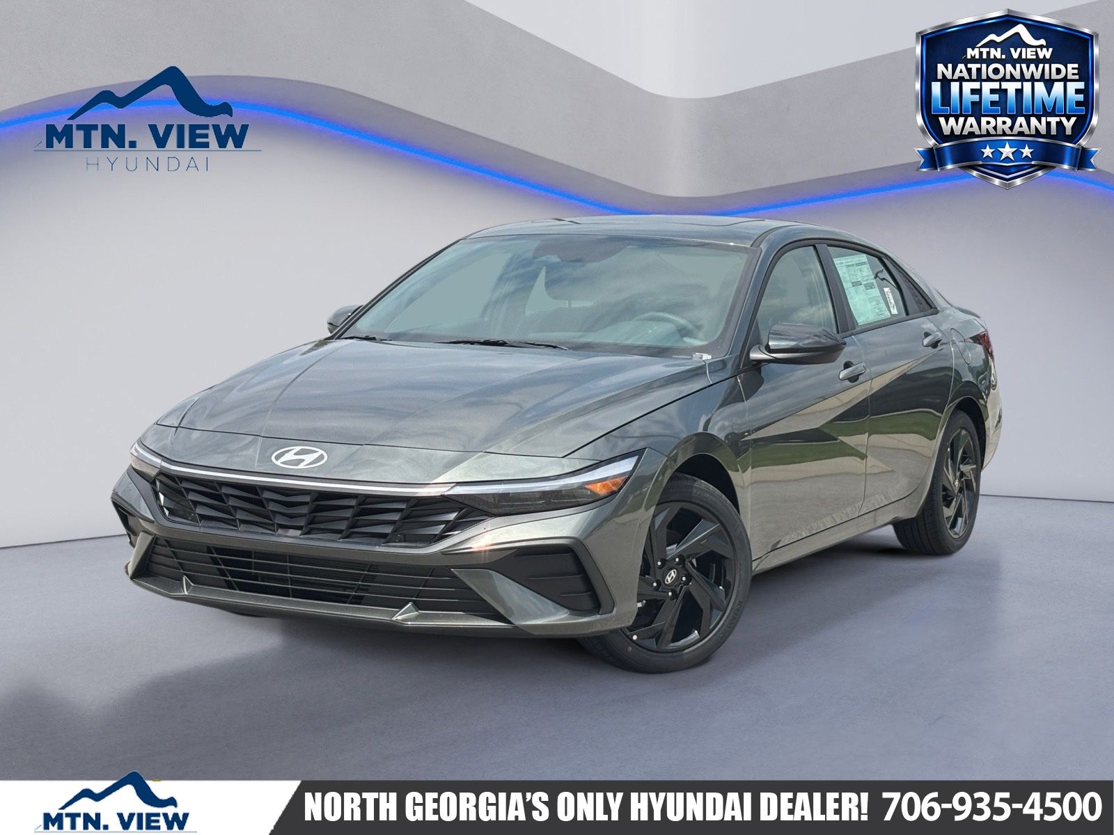 Amazon Gray 2026 Hyundai Elantra Sedan Front-Wheel Drive Continuously Variable Transmission