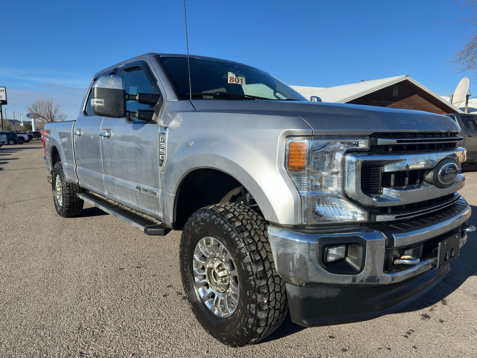 Silver 2021 Ford F-350 Super Duty XLT Crew Cab 4WD Pickup Truck Four-Wheel Drive Automatic