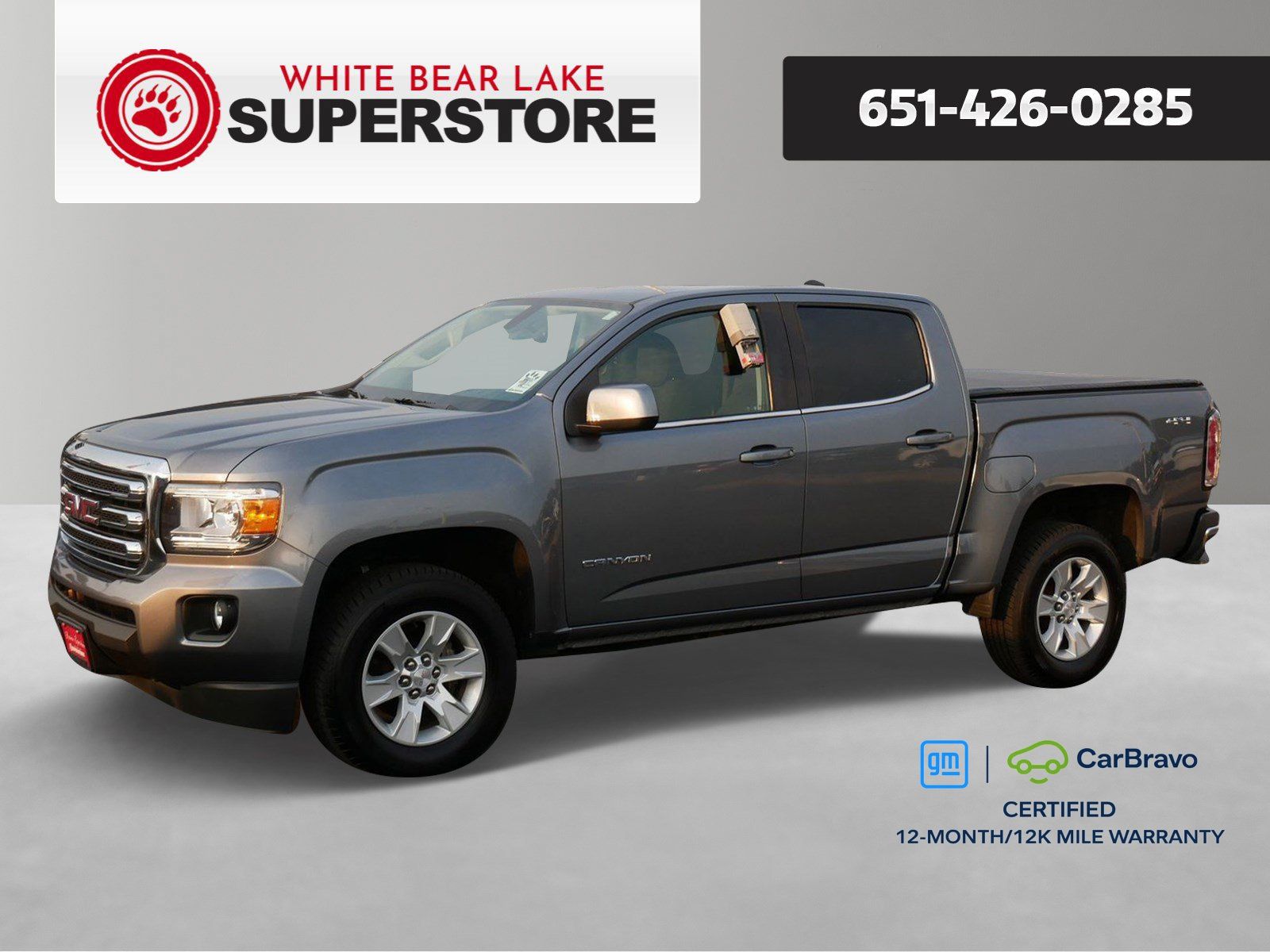 Gray (Steel Metallic) 2018 GMC Canyon Pickup Truck Four-Wheel Drive 8-Speed Automatic