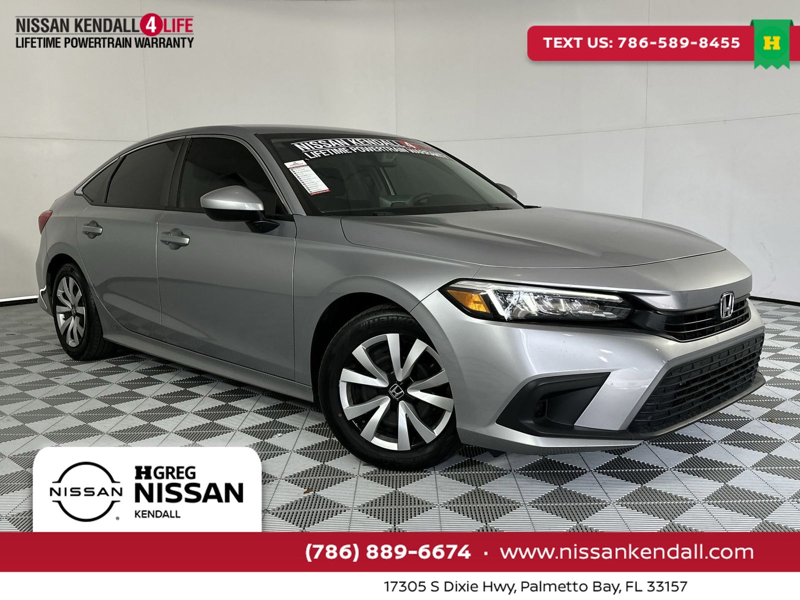Lunar Silver Metallic 2023 Honda Civic LX FWD Sedan Front-Wheel Drive Continuously Variable Transmission