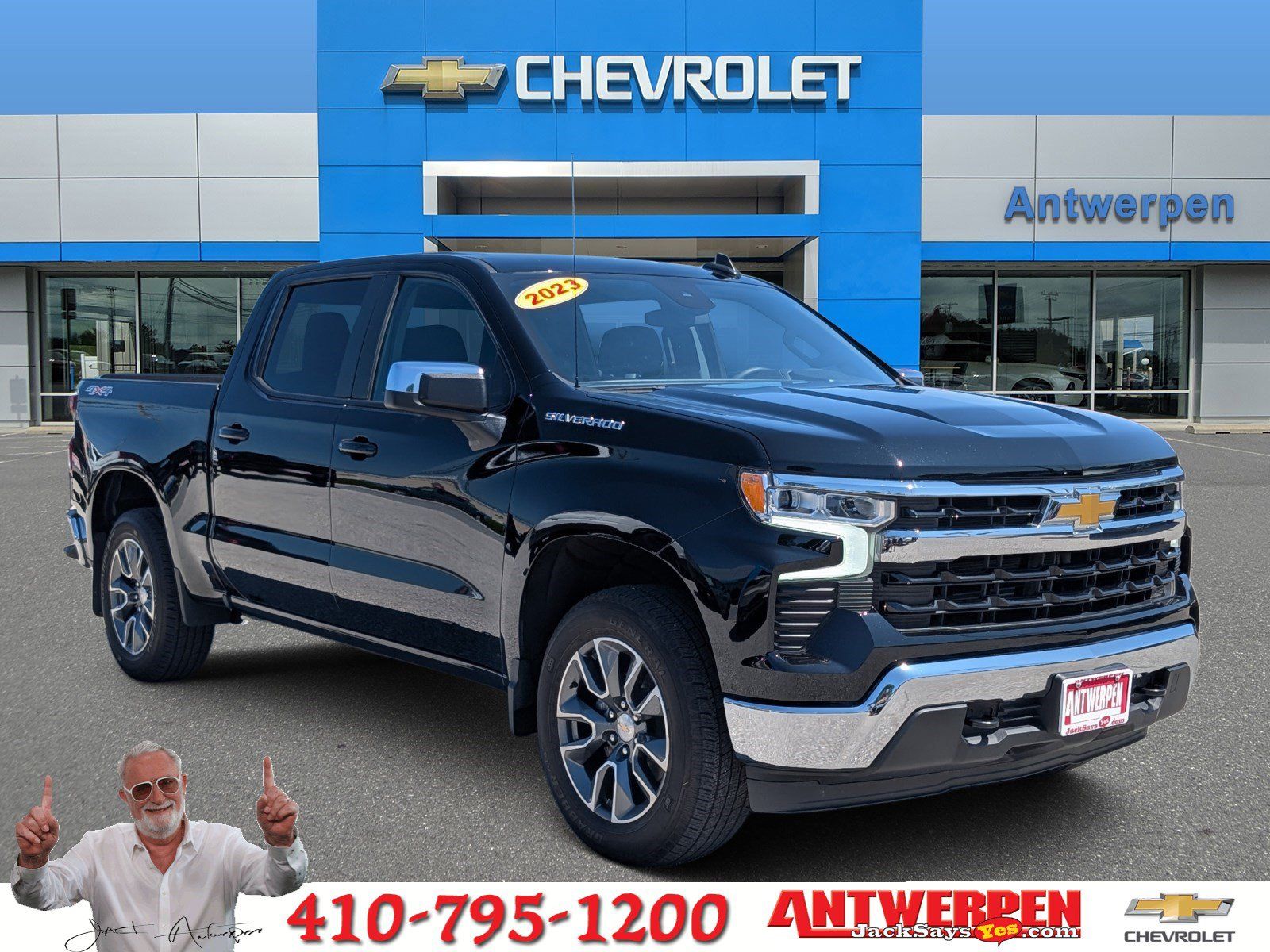 Black 2023 Chevrolet Silverado 1500 Pickup Truck Four-Wheel Drive 8-Speed Automatic
