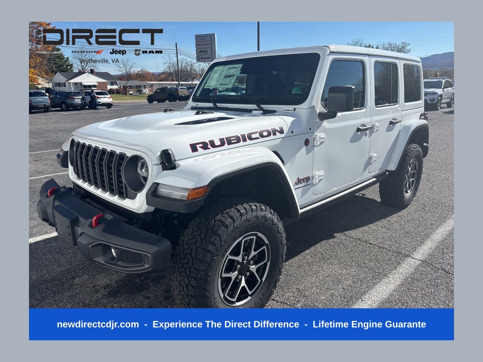 Bright White Clearcoat 2026 Jeep Wrangler Rubicon 4-Door 4WD SUV / Crossover Four-Wheel Drive 8-Speed Automatic