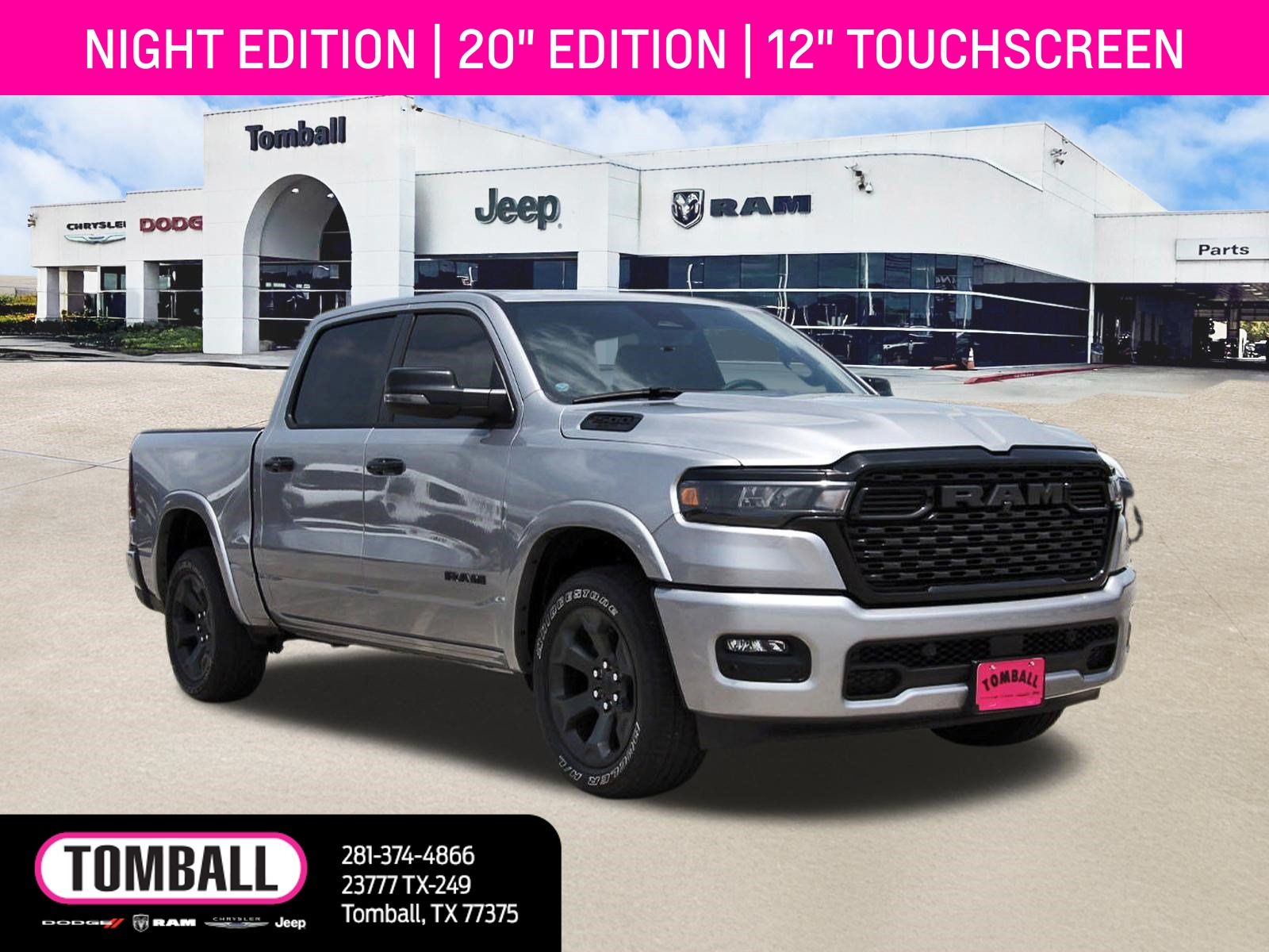 Billet Silver Metallic Clearcoat 2025 RAM 1500 Pickup Truck Four-Wheel Drive 8-Speed Automatic