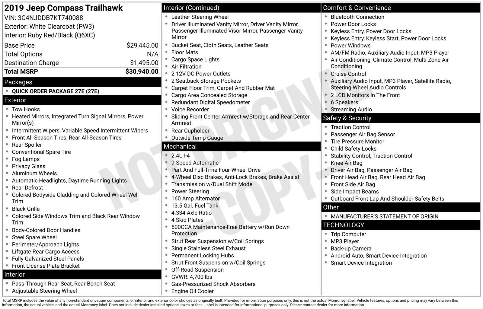 Used Car 2019 Jeep Compass  Trailhawk For Sale Under $12,000 In Austin, Texas