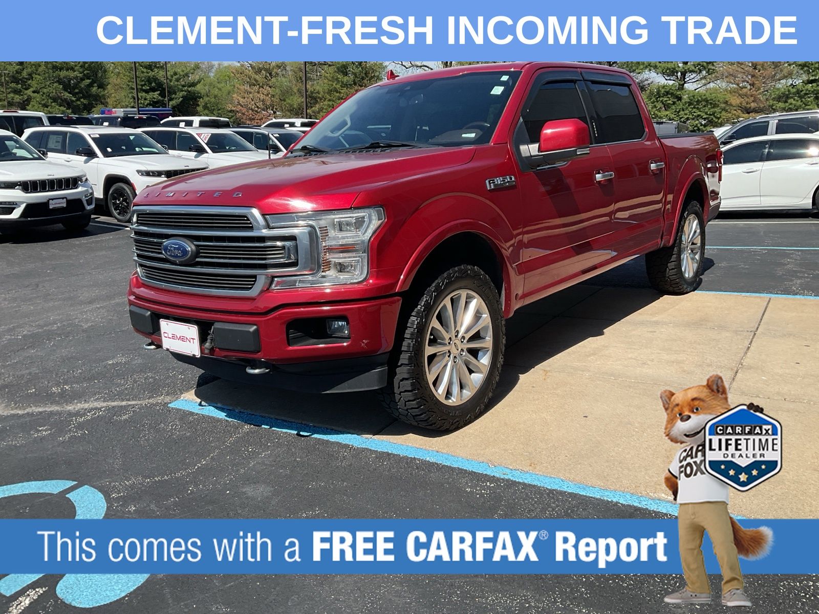 Red 2020 Ford F-150 Limited SuperCrew 4WD Pickup Truck Four-Wheel Drive Automatic