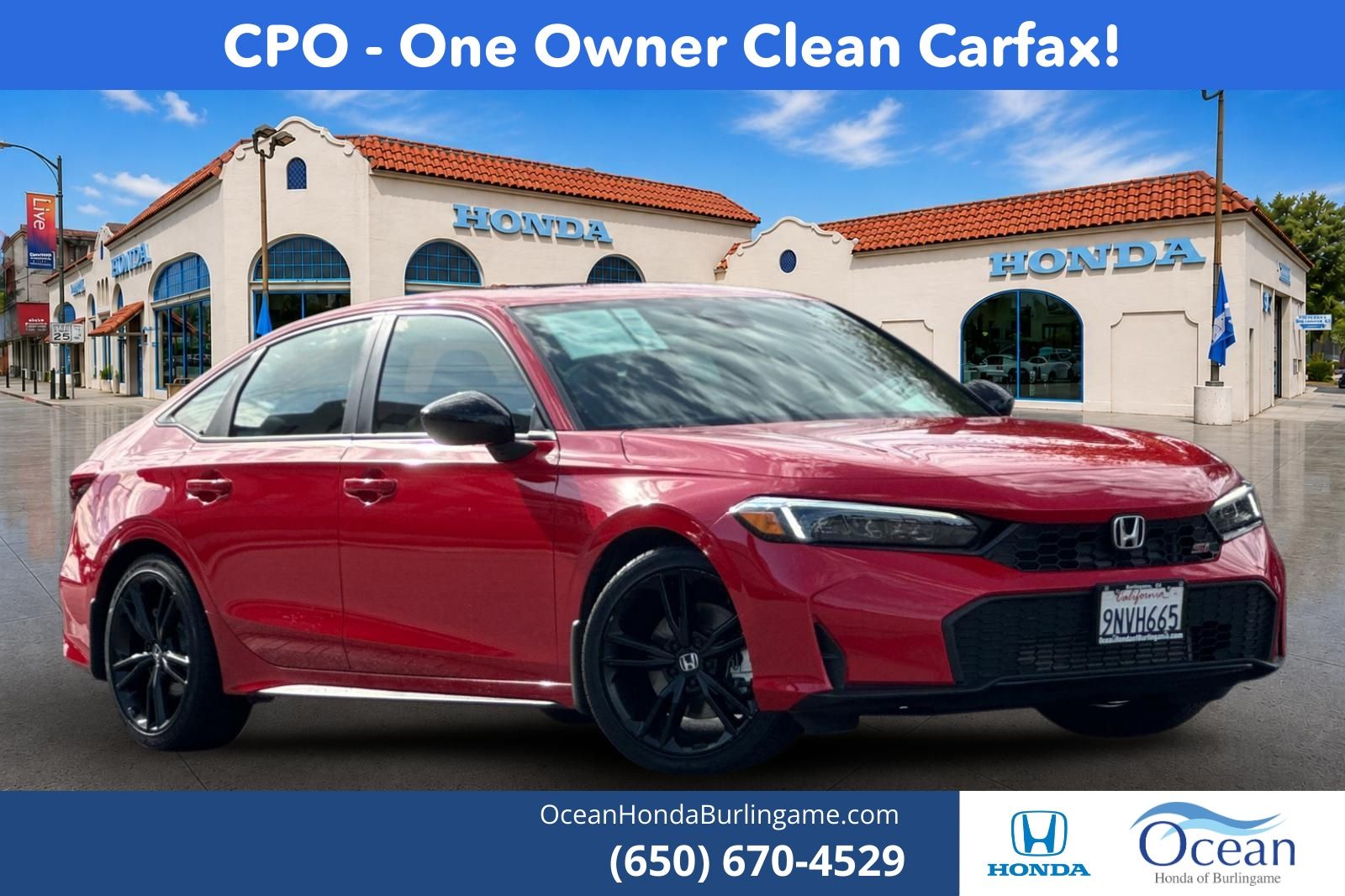 Rallye Red 2025 Honda Civic Sedan Front-Wheel Drive 6-Speed Manual