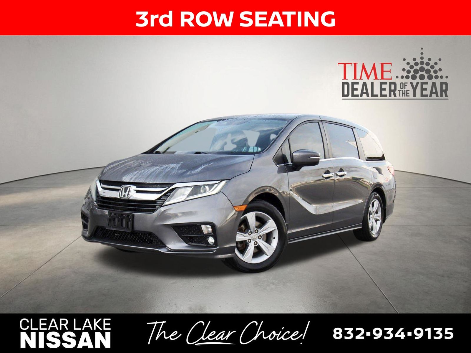 Gray (Modern Steel Metallic) 2019 Honda Odyssey EX FWD Minivan Front-Wheel Drive 9-Speed Automatic