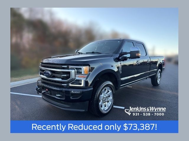 Agate Black Metallic 2022 Ford F-350 Super Duty Platinum Crew Cab 4WD Pickup Truck Four-Wheel Drive Automatic
