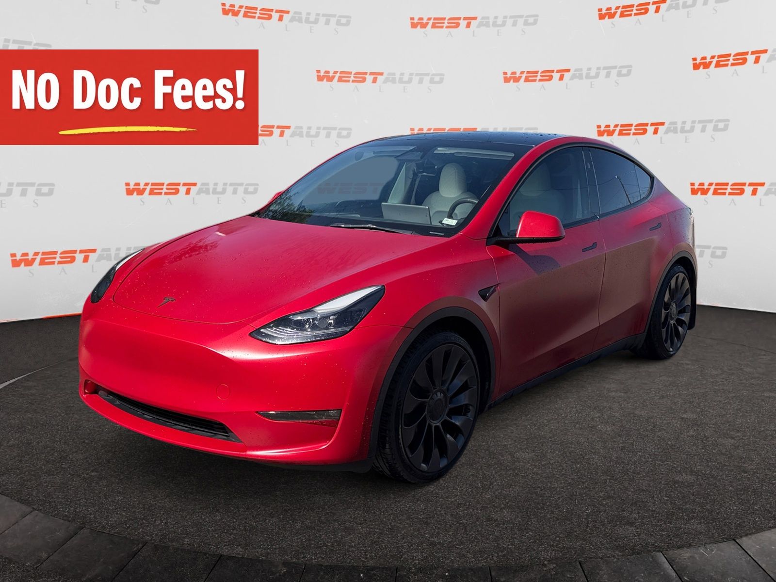Red Multi-Coat 2023 Tesla Model Y SUV / Crossover All-Wheel Drive 1-Speed Automatic