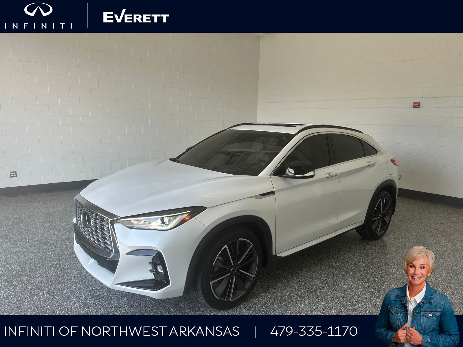 Radiant White 2023 INFINITI QX55 SUV / Crossover All-Wheel Drive Continuously Variable Transmission