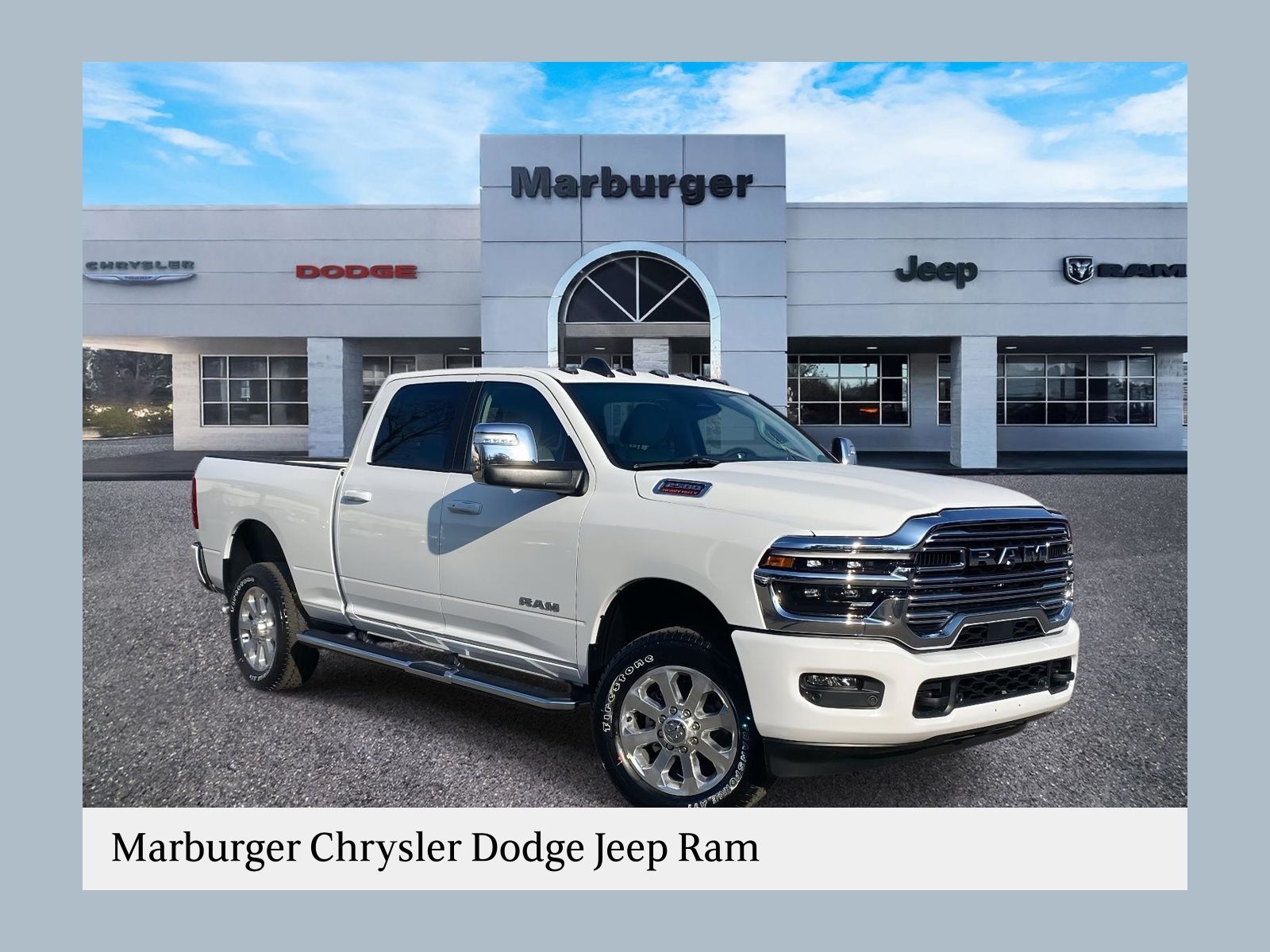 Bright White Clearcoat 2026 RAM 2500 Laramie Crew Cab 4WD Pickup Truck Four-Wheel Drive 8-Speed Automatic