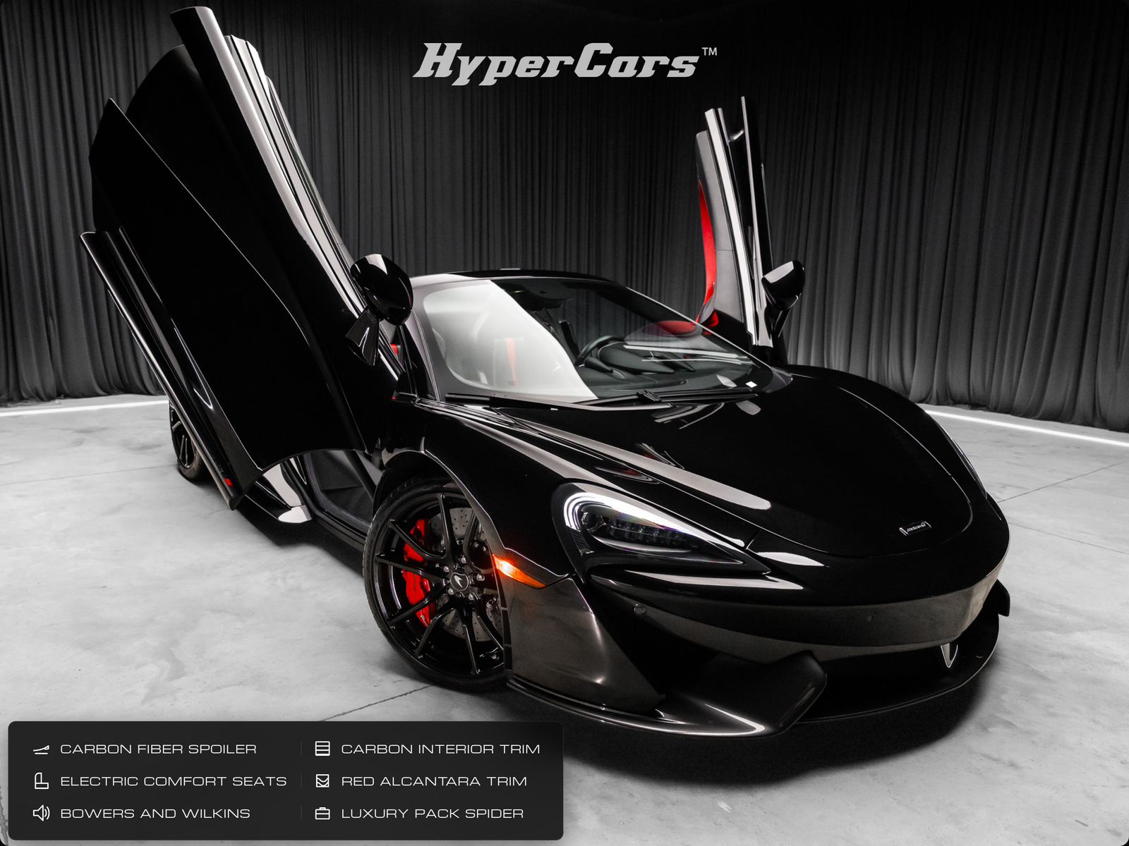 Black 2019 McLaren 570S Convertible Rear-Wheel Drive 7-Speed Automatic