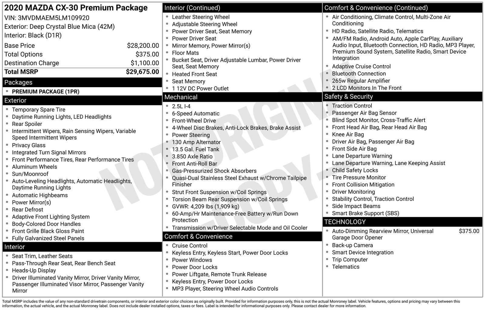 Used Car 2020 Mazda Cx-30  Premium For Sale Under $20,000 In Austin, Texas