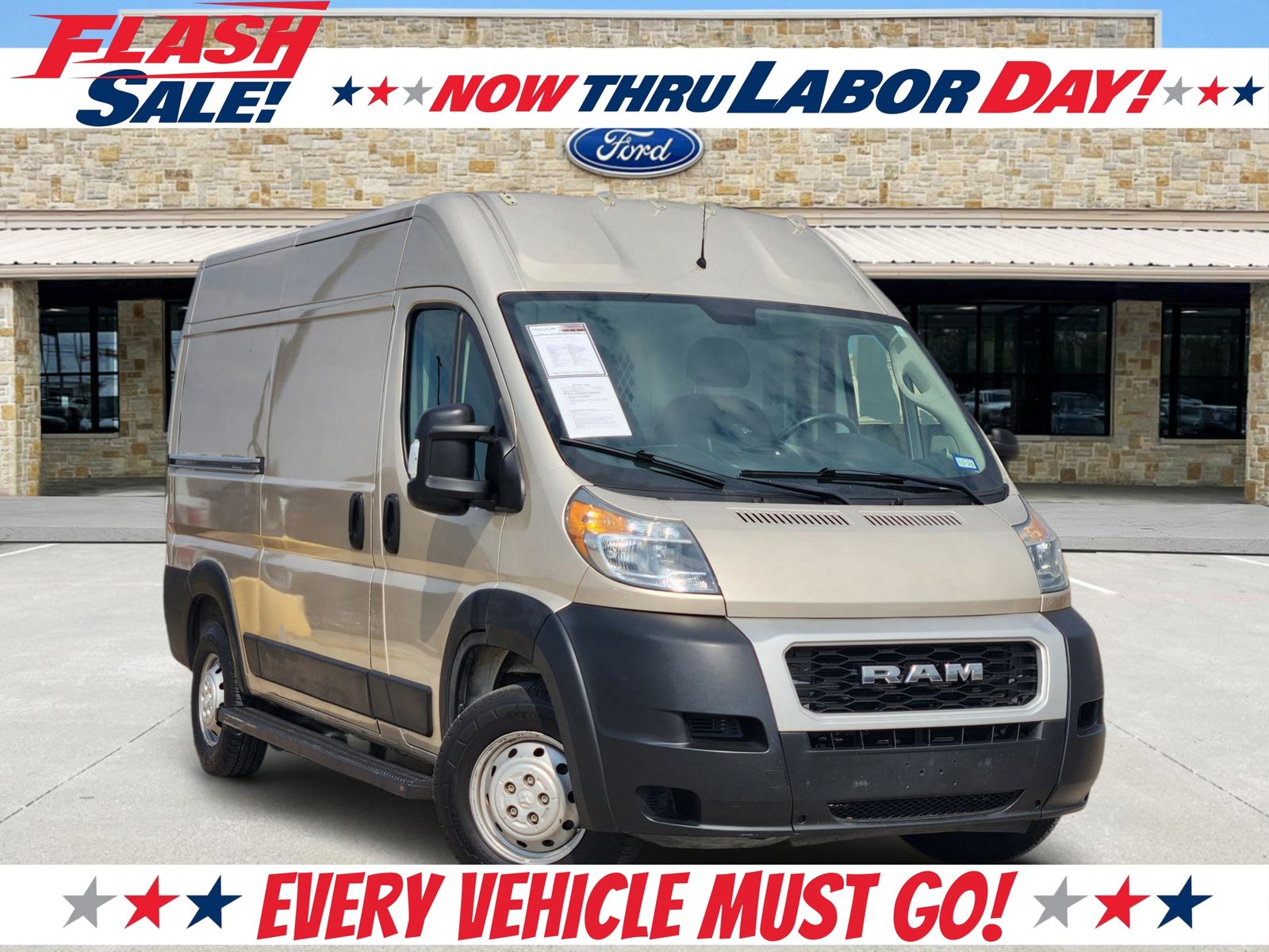 Sandstone Pearlcoat 2019 RAM ProMaster Van Front-Wheel Drive 6-Speed Automatic