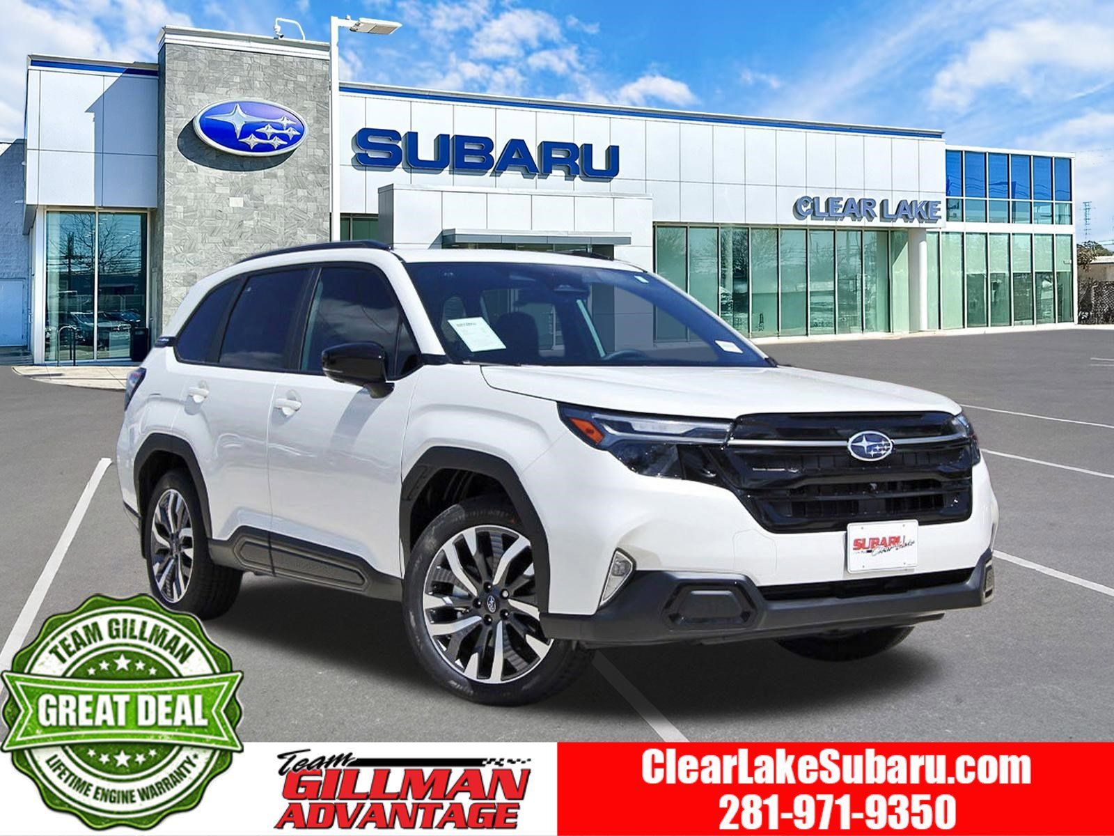 White Pearl 2026 Subaru Forester Touring Crossover AWD SUV / Crossover All-Wheel Drive Continuously Variable Transmission