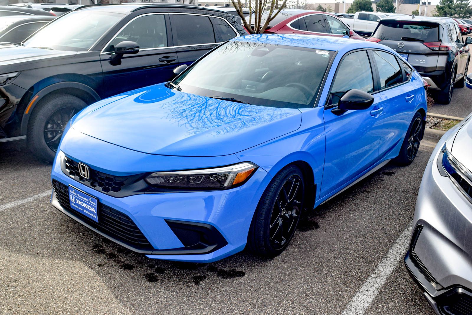 Boost Blue Pearl 2024 Honda Civic Hatchback Sport FWD Hatchback Front-Wheel Drive Continuously Variable Transmission