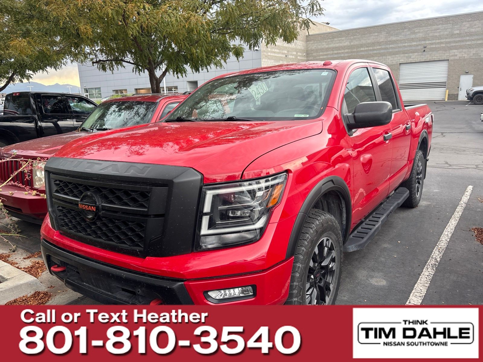Red Alert 2021 Nissan Titan Pickup Truck Four-Wheel Drive 9-Speed Automatic