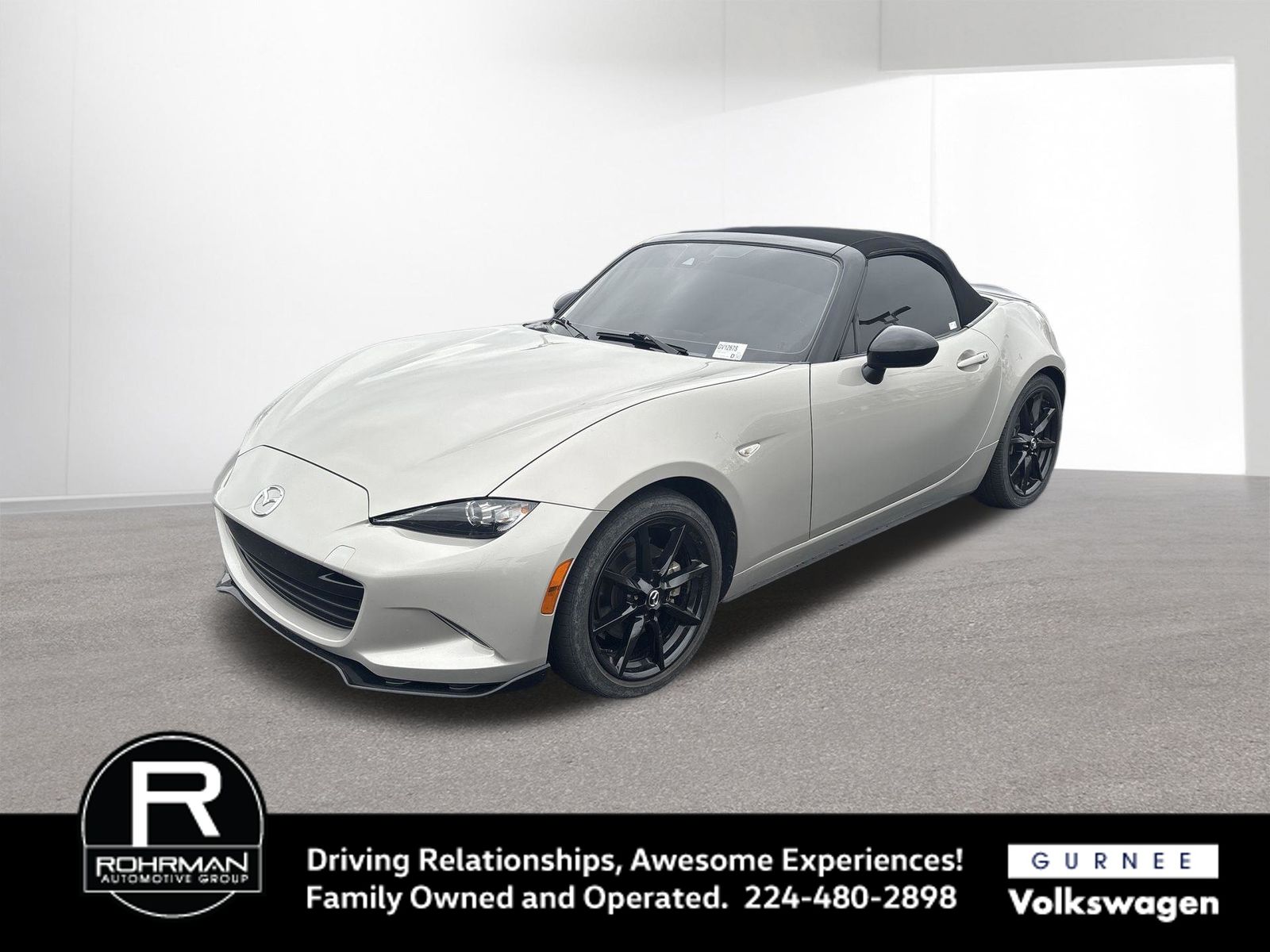 Gray (Platinum Quartz Metallic) 2023 Mazda MX-5 Miata Club RWD Convertible Rear-Wheel Drive 6-Speed Manual