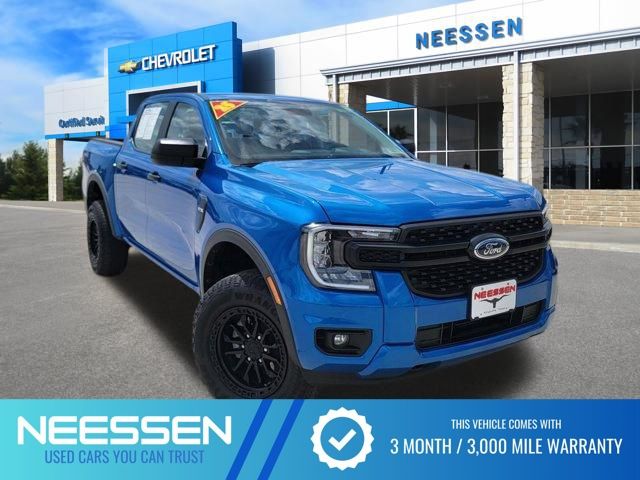 Blue Metallic 2025 Ford Ranger XL SuperCrew 4WD Pickup Truck Four-Wheel Drive Automatic