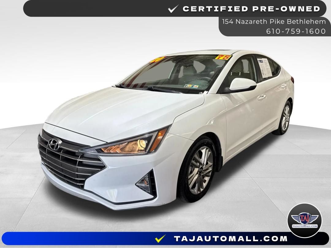 Quartz White Pearl 2020 Hyundai Elantra Sedan Front-Wheel Drive Continuously Variable Transmission