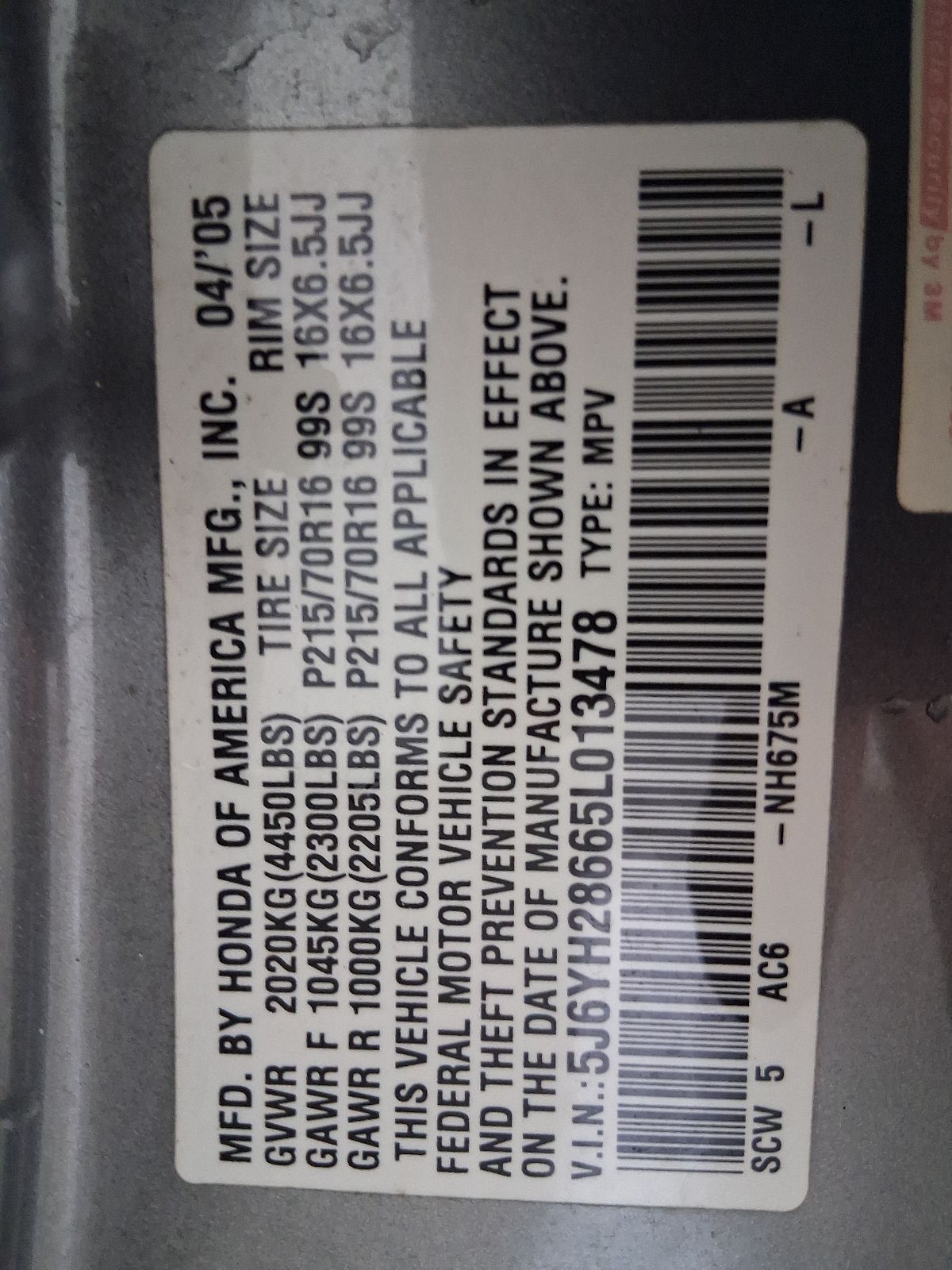 Used Car 2005 Honda Element  Ex For Sale Under $10,000 In Austin, Texas