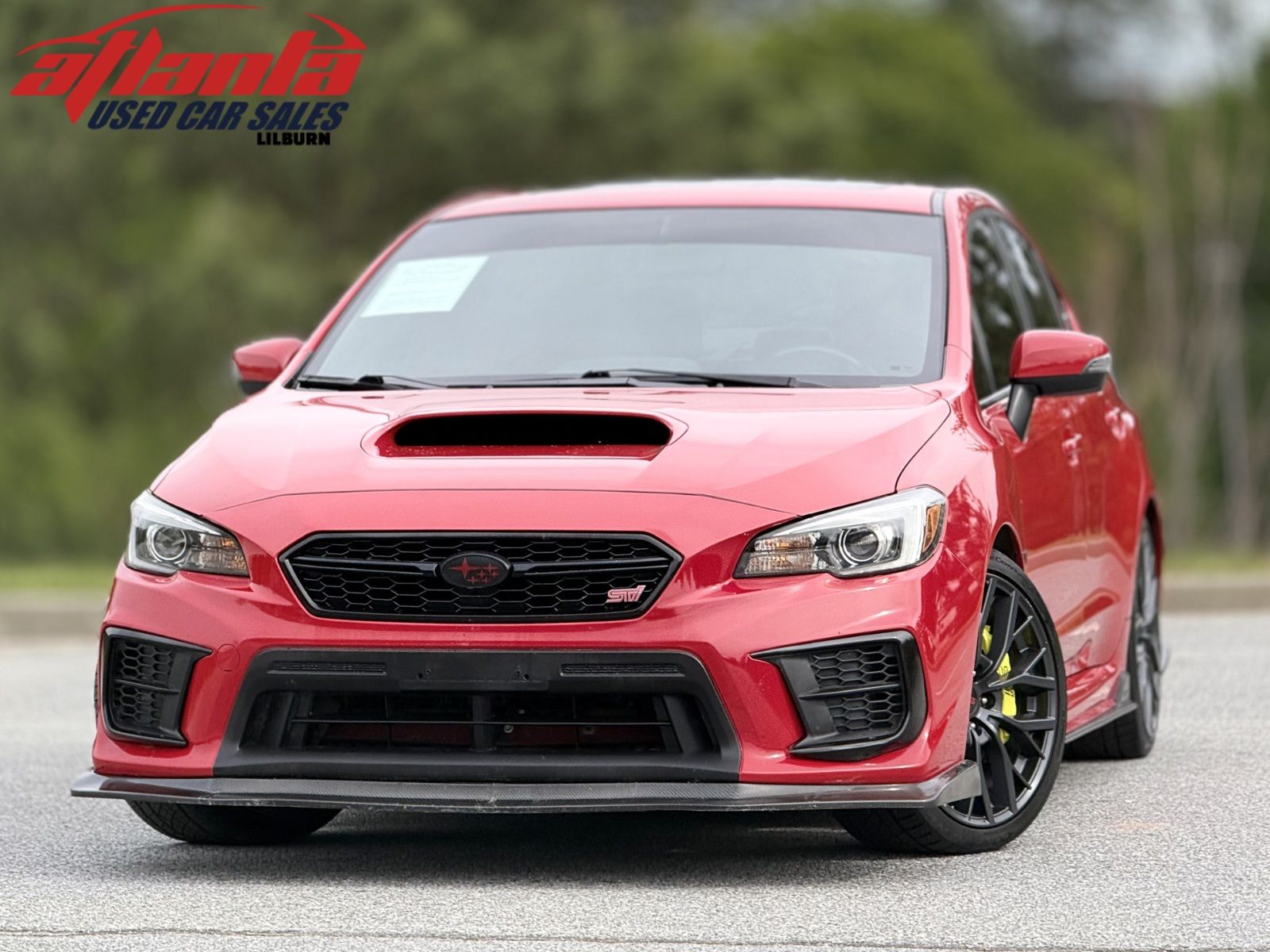 Pure Red 2019 Subaru WRX STI Limited AWD with Low Profile Spoiler Sedan All-Wheel Drive 6-Speed Manual