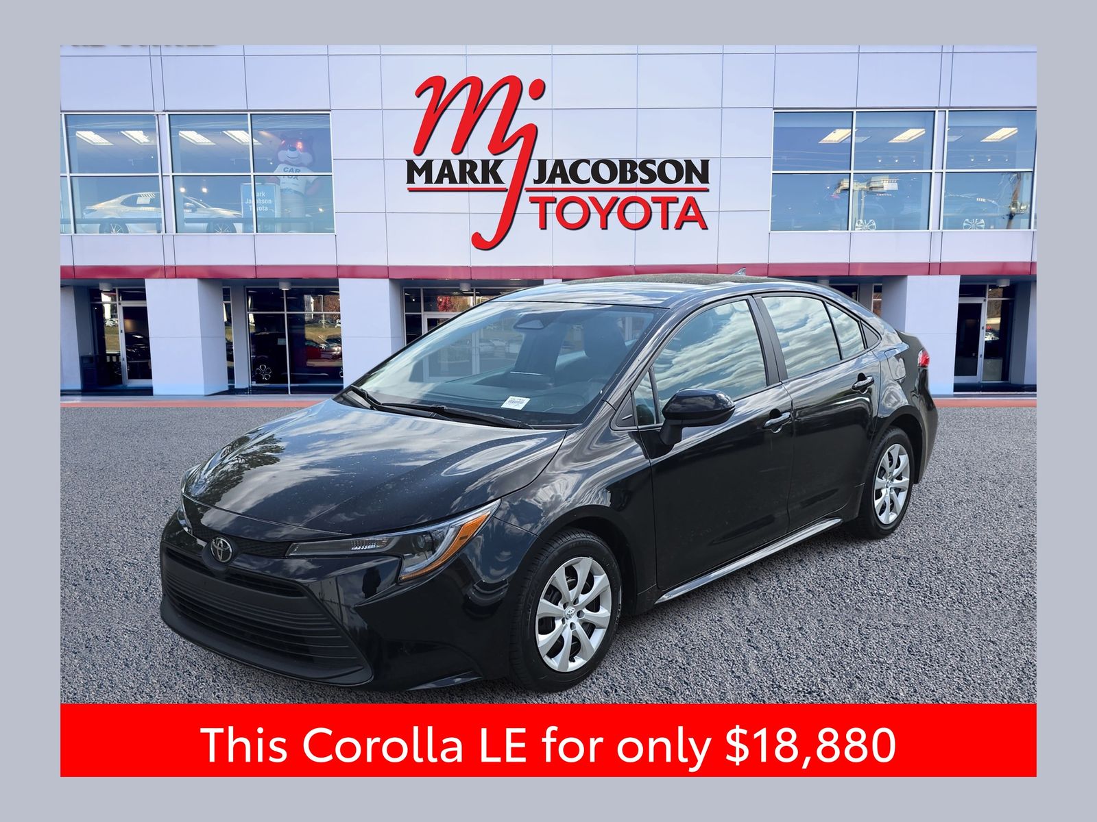 Midnight Black Metallic 2024 Toyota Corolla LE FWD Sedan Front-Wheel Drive Continuously Variable Transmission