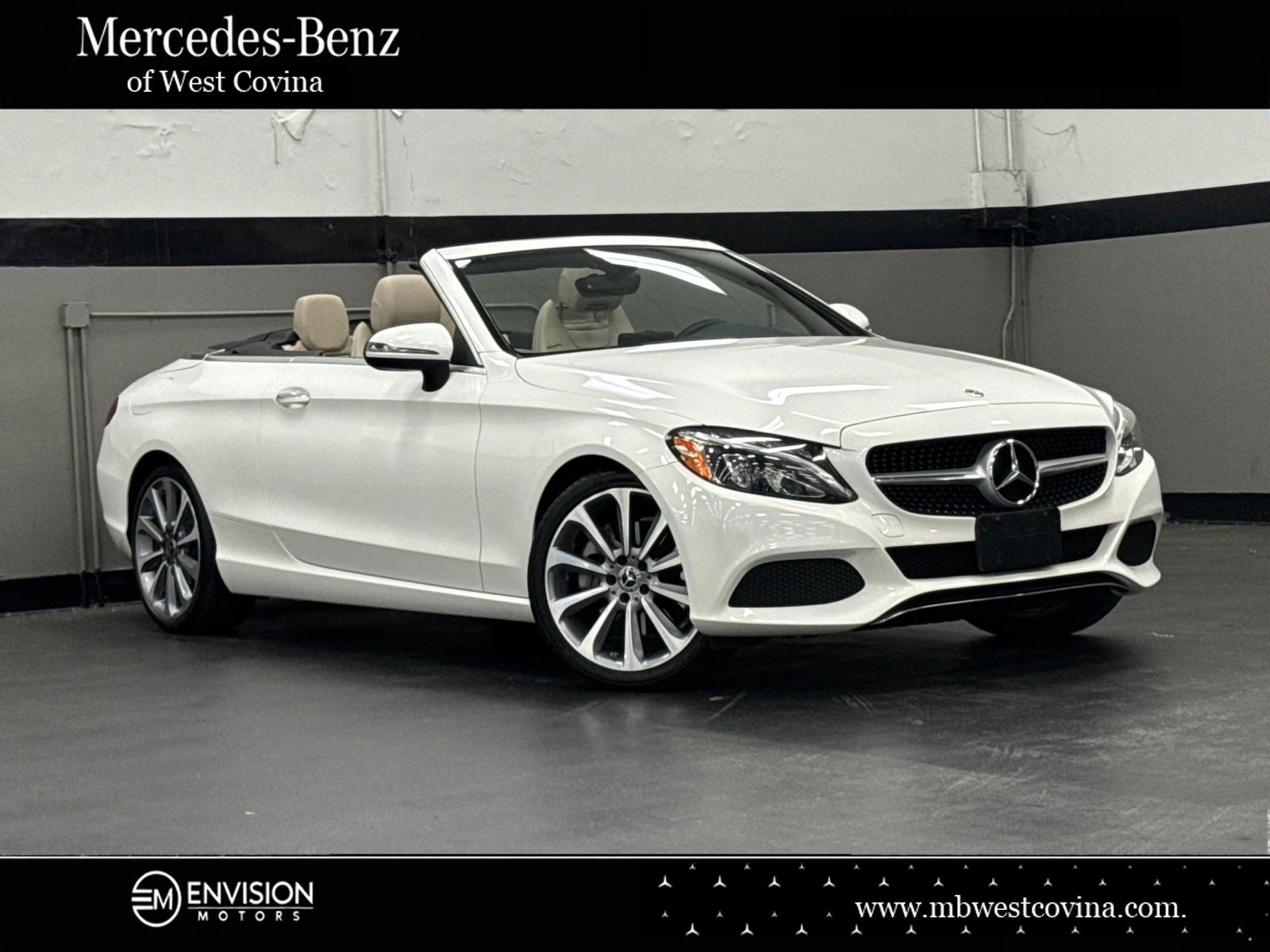 Polar White 2018 Mercedes-Benz C-Class Convertible Rear-Wheel Drive 9-Speed Automatic