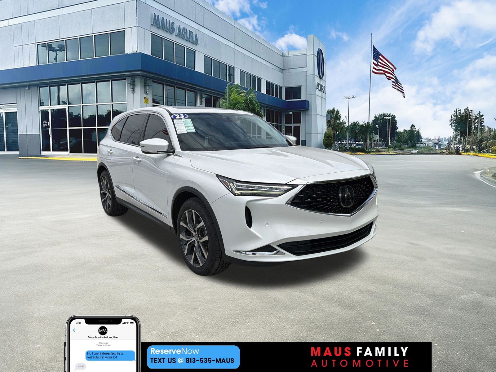 Platinum White Pearl 2023 Acura MDX FWD with Technology Package SUV / Crossover Front-Wheel Drive Automatic