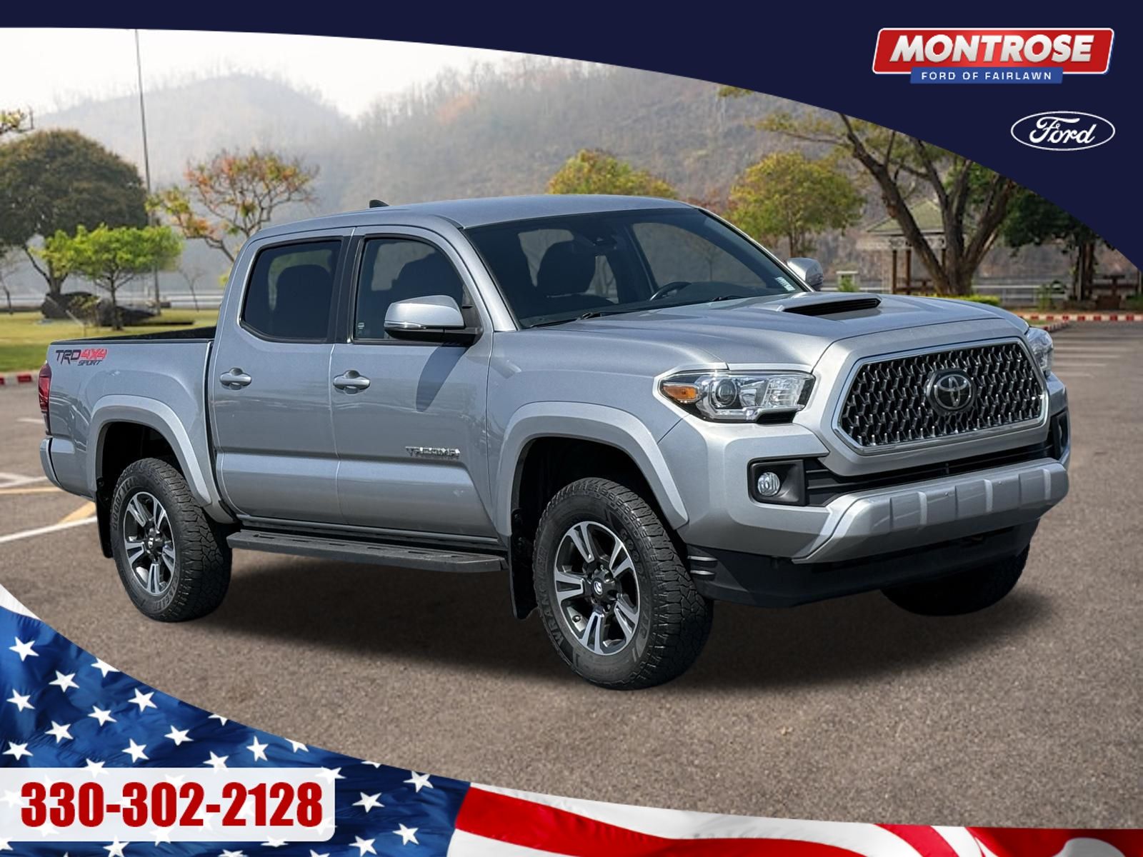 Silver Sky Metallic 2019 Toyota Tacoma Pickup Truck Four-Wheel Drive 6-Speed Manual