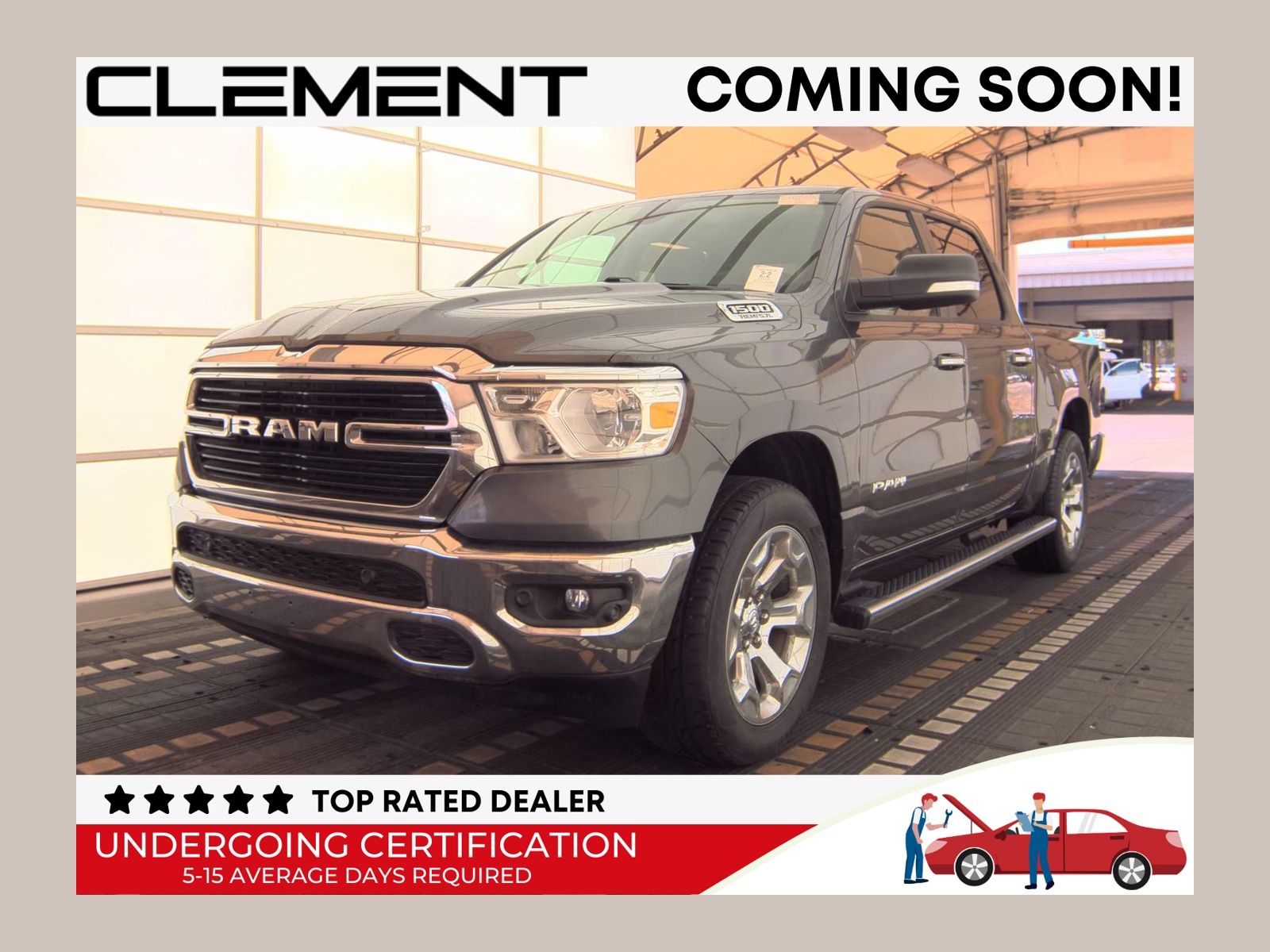 Gray (Granite Crystal Metallic Clearcoat) 2020 RAM 1500 Pickup Truck Four-Wheel Drive 8-Speed Automatic