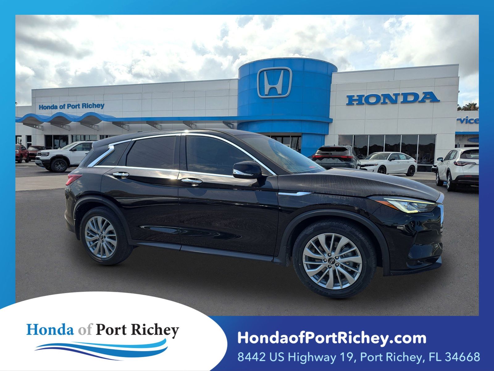 Black Obsidian 2023 INFINITI QX50 Pure FWD SUV / Crossover Front-Wheel Drive Continuously Variable Transmission