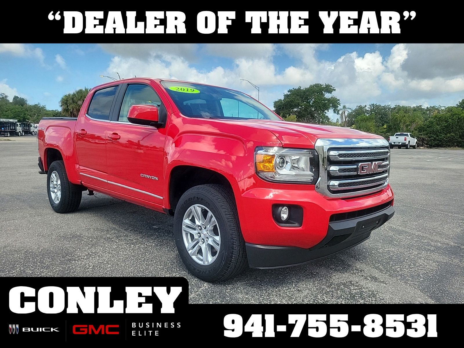 Cardinal Red 2019 GMC Canyon Pickup Truck Four-Wheel Drive 8-Speed Automatic